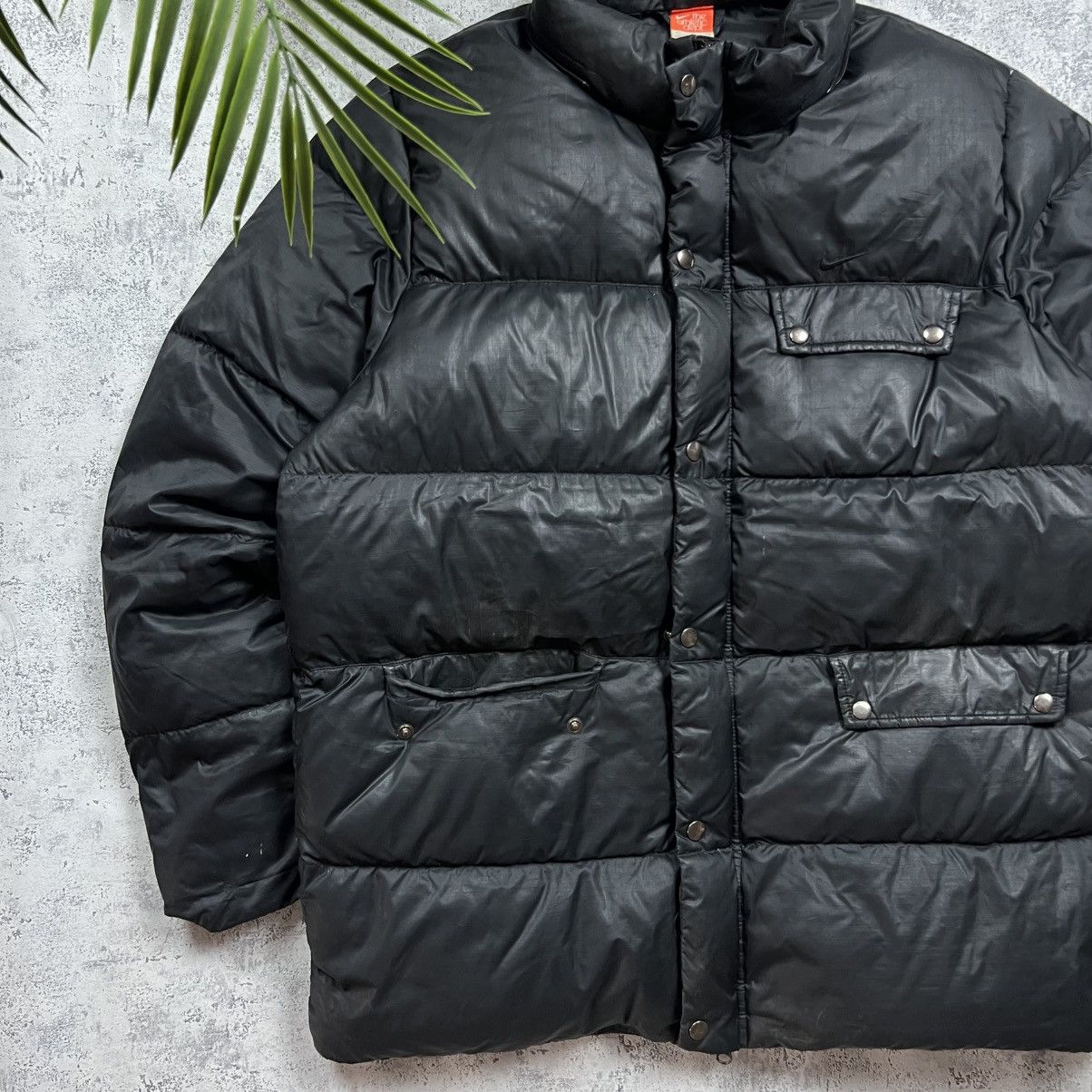 Nike 00s NIKE SWOOSH VINTAGE OVERSIZED DRILL PUFFER DOWN JACKET Size US XL / EU 56 / 4 - 3 Thumbnail