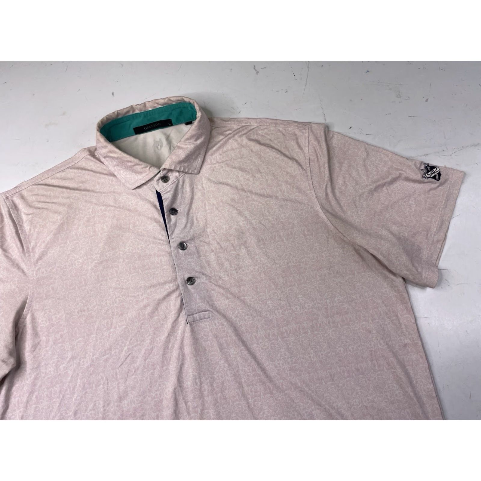 Vintage Greyson Polo Golf Shirt Mens Large Pink White Floral Print Golf Ridgewood CC Size US L / EU 52-54 / 3 - 2 Thumbnail
