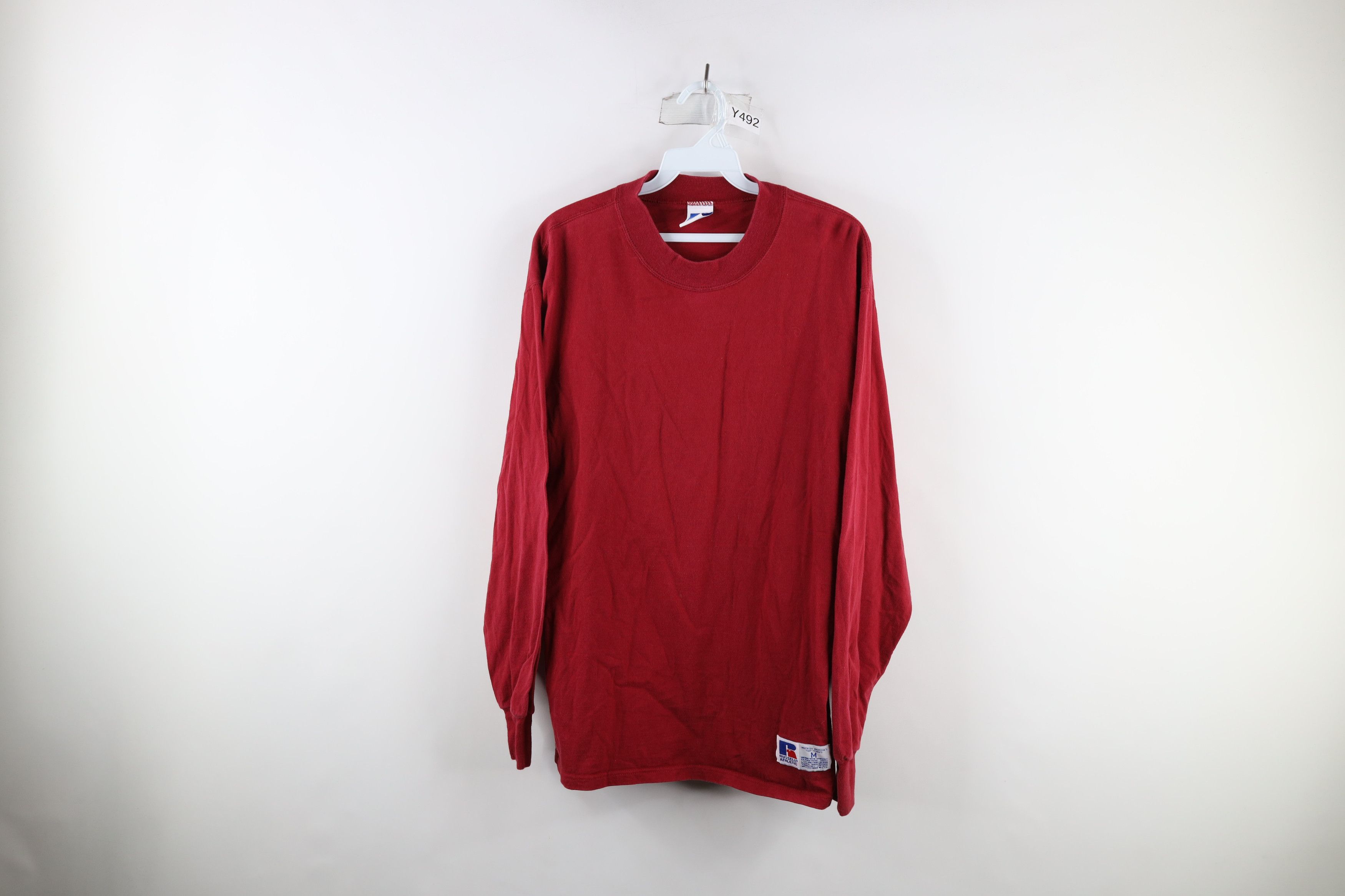 Russell Athletic Vintage 90s Russell Athletic Long Sleeve T-Shirt Red USA Size US M / EU 48-50 / 2 - 1 Thumbnail
