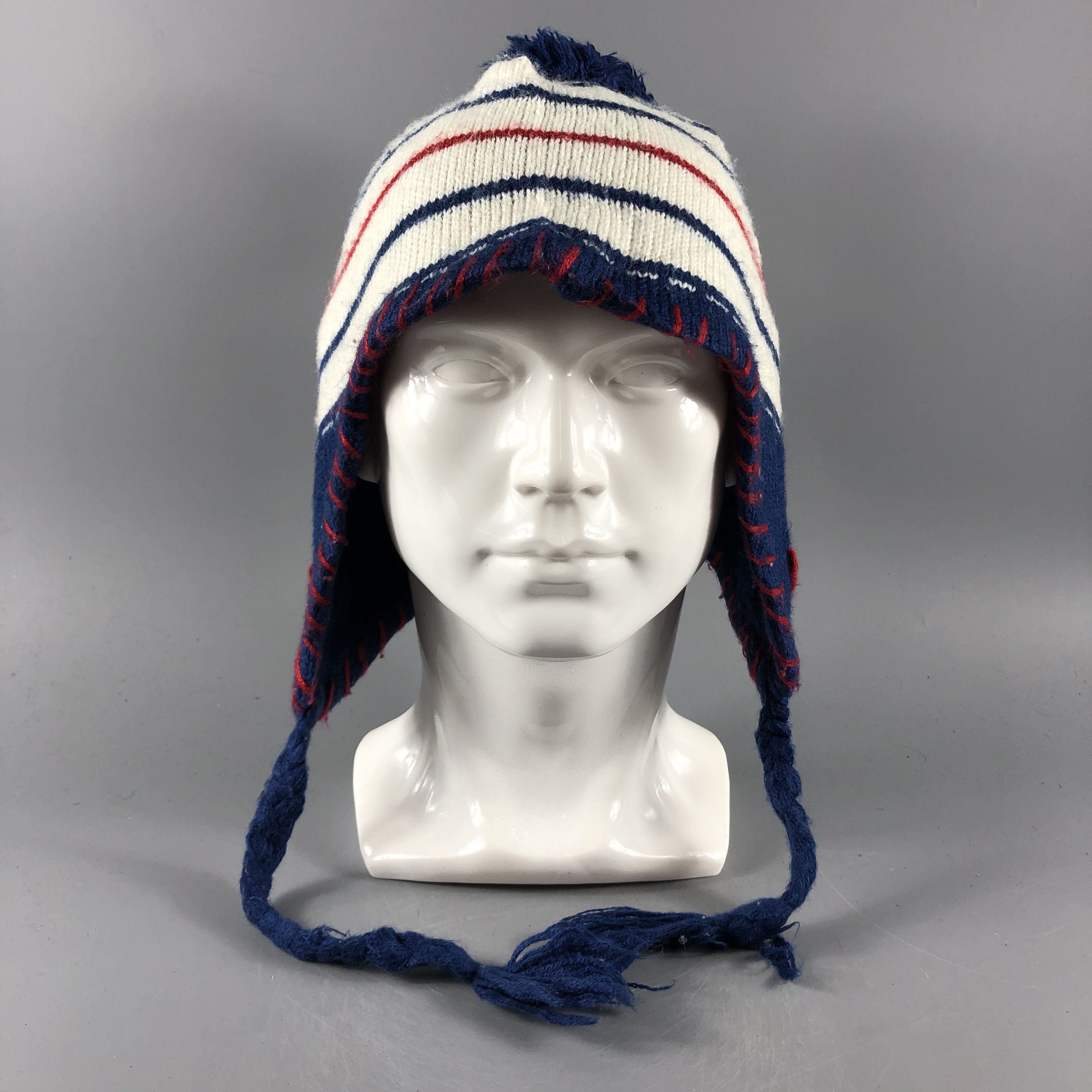 image of Vintage Hush Hush Hats Earflap Beanie Stripe Snow Hat Snow Cap B798, Men's