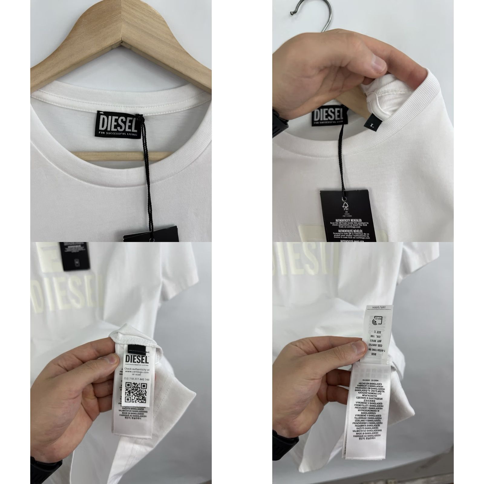 Diesel Diesel T-Shirt For Successful Living Y2K White L Mens Size US L / EU 52-54 / 3 - 8 Thumbnail