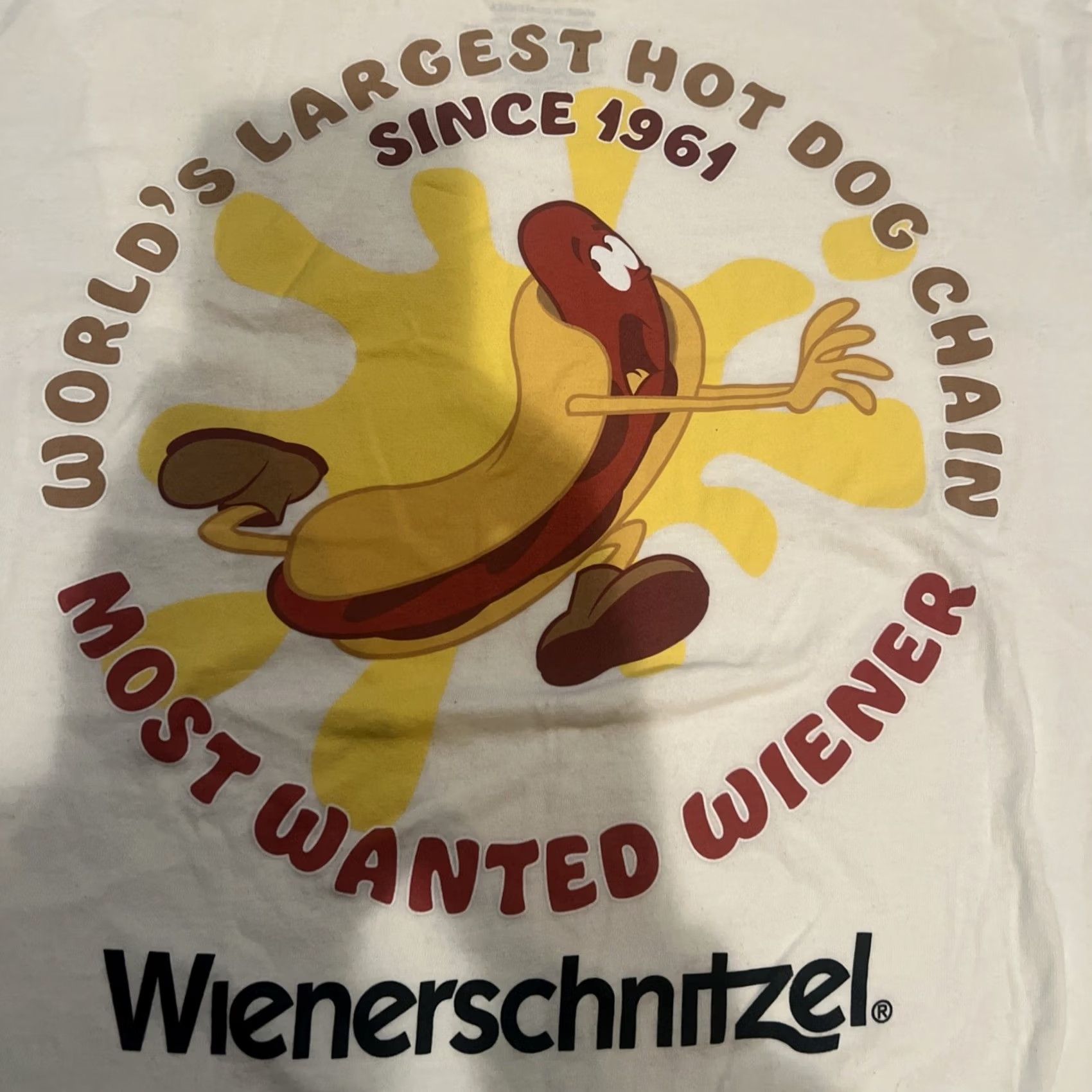 Vintage Wienerschnitzel Shirt White L Graphic Print Crew Neck Short Sleeve Dog Mens Regular Large Vintage: No Size US L / EU 52-54 / 3 - 6 Thumbnail