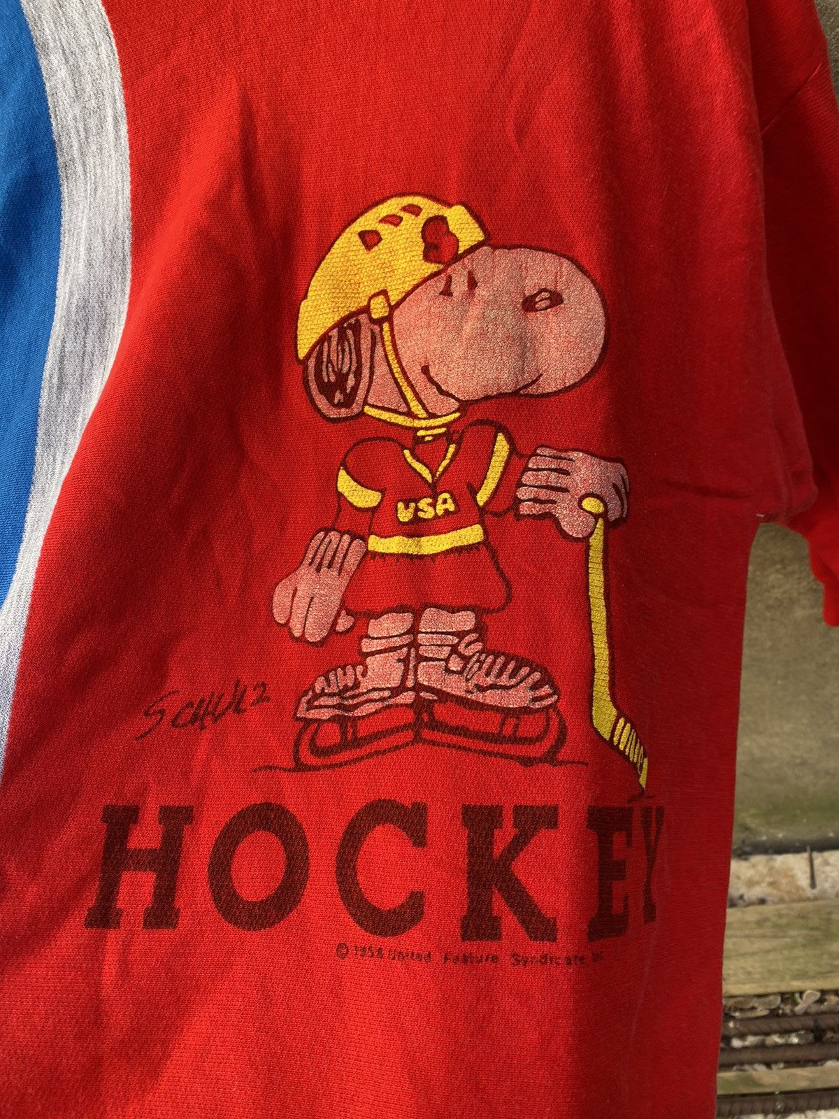 Peanuts × Vintage Vintage 1958 Snoopy Peanuts Hockey Sweatshirt Size US M / EU 48-50 / 2 - 2 Thumbnail