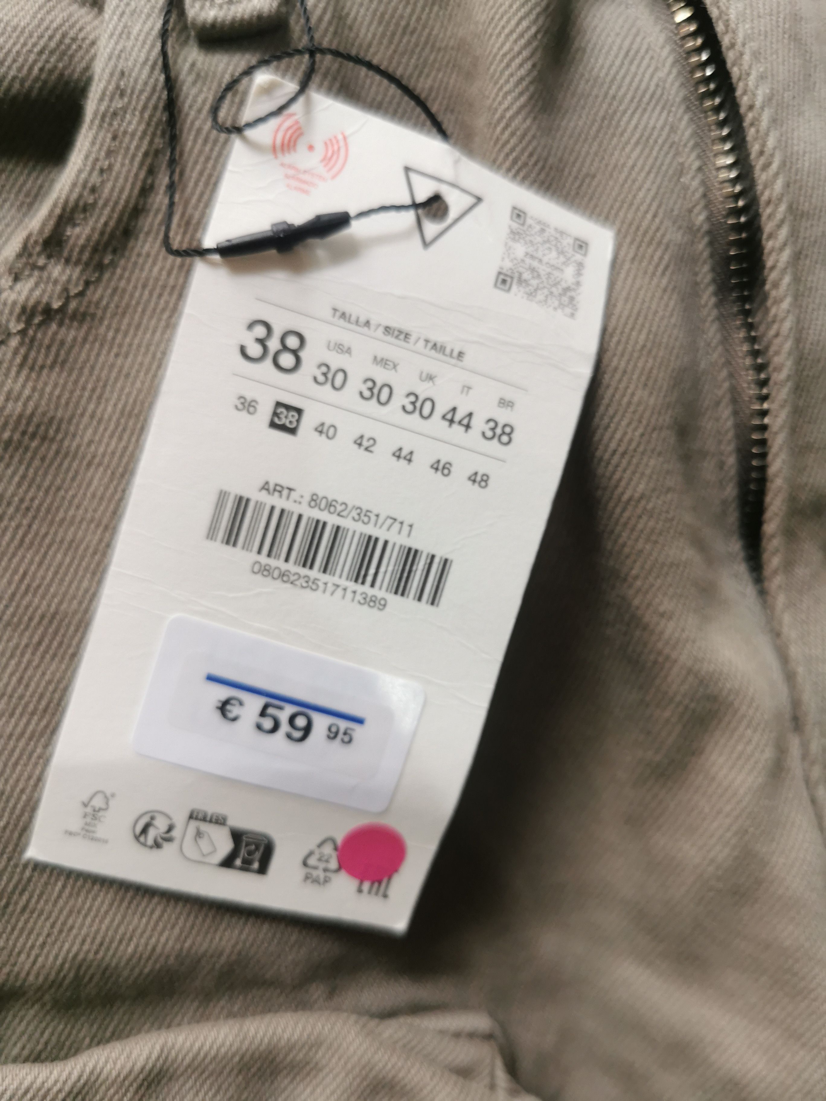 Zara Zara Cargo relaxed fit trousers fadded effect Multipocket, Size US 30 / EU 46 - 12 Thumbnail