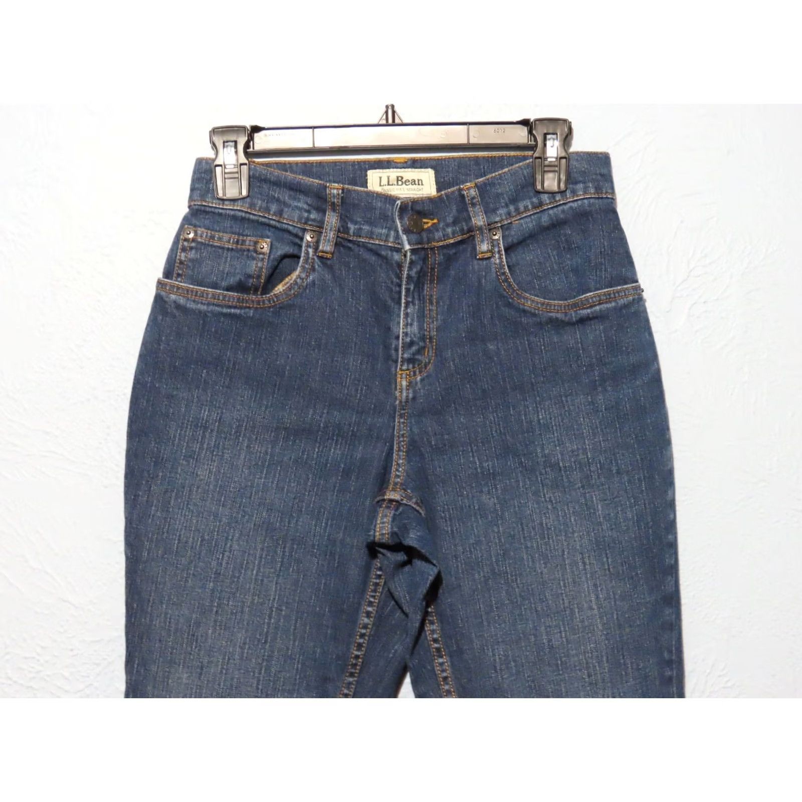 Vintage LL Bean Jeans Women 6P Blue Denim Classic Fit Straight Leg 5-Pocket Zip Button Mid Rise Size 28" / US 6 / IT 42 - 3 Thumbnail