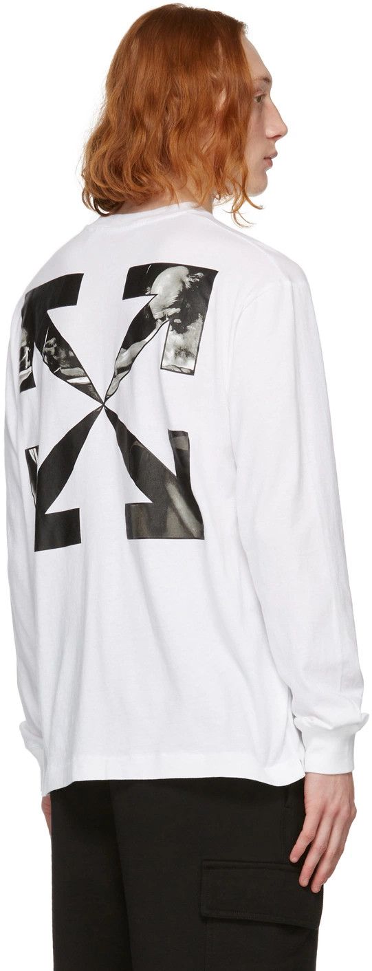 Off-White White Caravaggio Arrows Oversized Mock Neck LS T-Shirt Size US M / EU 48-50 / 2 - 2 Thumbnail