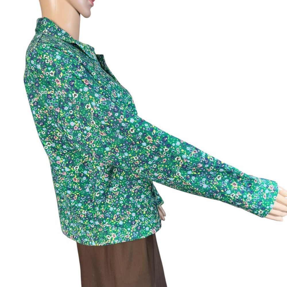 Zara NWT New Zara Cotton Floral Green Polo Shirt Size L Size L / US 10 / IT 46 - 2 Thumbnail