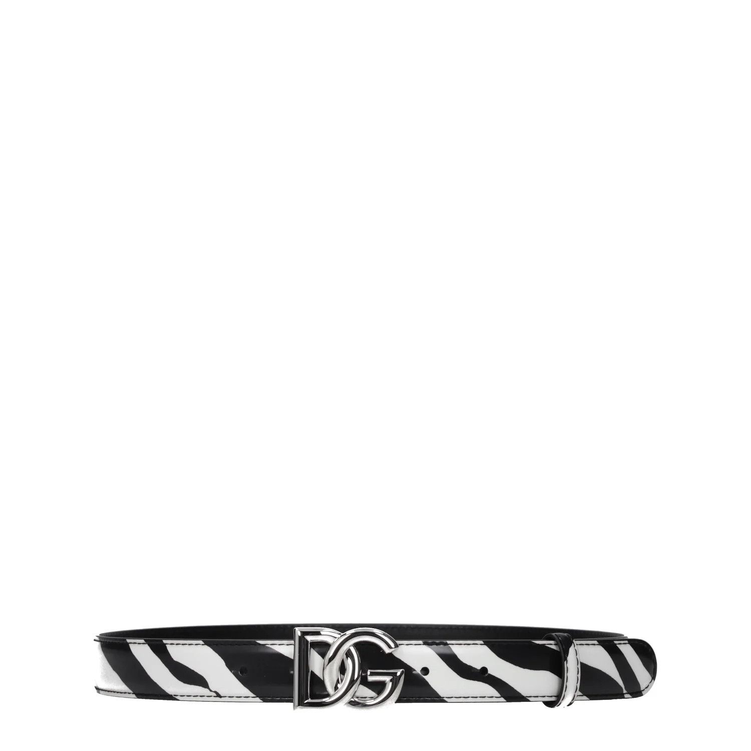 Dolce & Gabbana ob1o1e1124 Size: 80 / Leather Belt in Black White Size ONE SIZE - 1 Preview