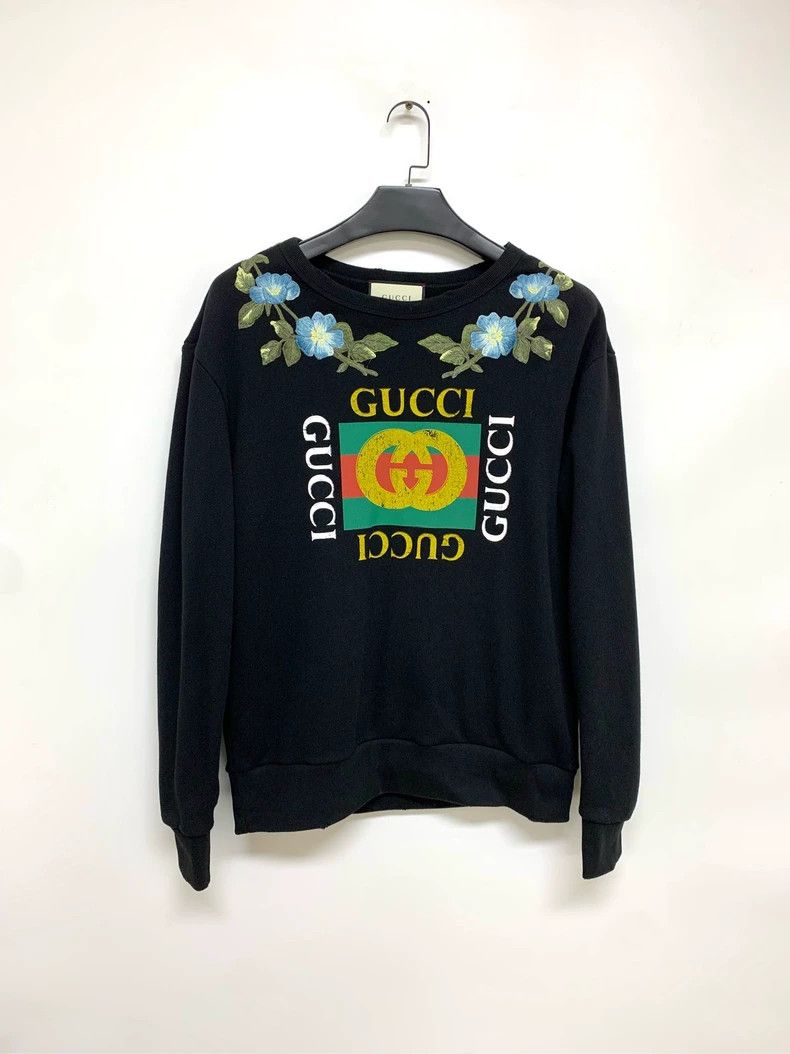Gucci Gucci Rivet heavy industry floral embroidery round-neck swe Size US M / EU 48-50 / 2 - 1 Thumbnail