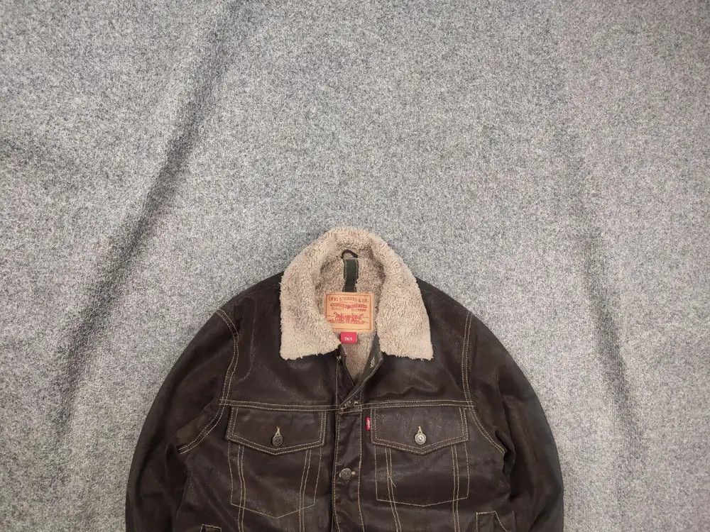 Levi's Vintage 90's Levi's Faux Suede Leather Trucker Jacket USA Size US S / EU 44-46 / 1 - 1 Thumbnail