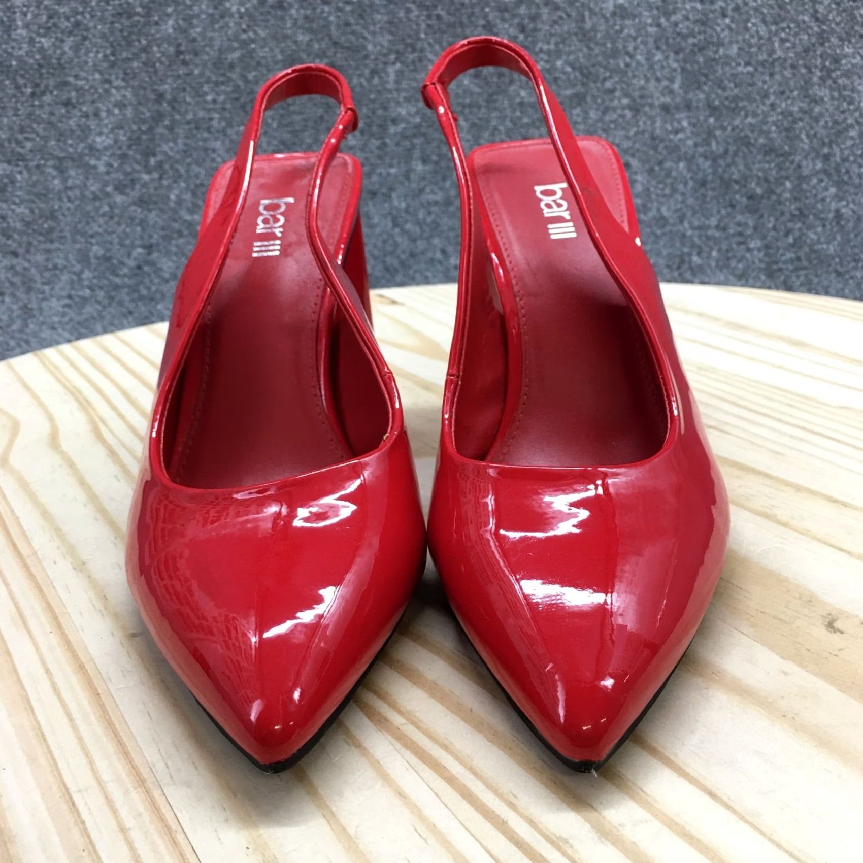 Bar III Bar III Sandals Womens 8 M Arrica Slingback Red Faux Leather Pointed Heels NEW Size US 8 / IT 38 - 4 Thumbnail