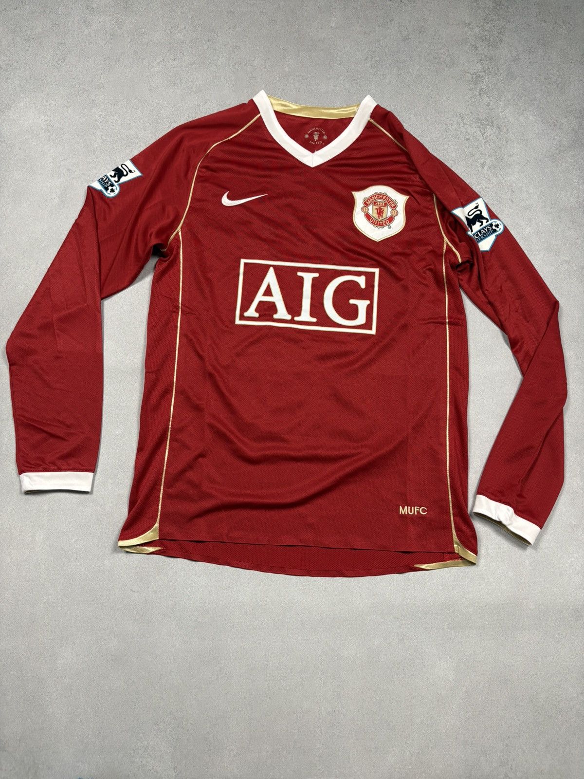 Nike Manchester United 2006/07 Long Sleeve Jersey Solskjær 20 AIG Size US L / EU 52-54 / 3 - 3 Thumbnail