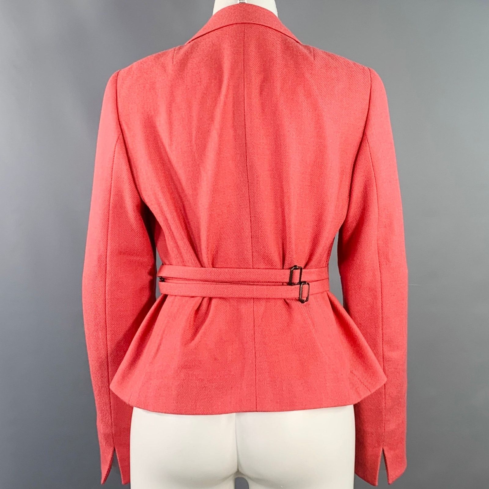 Akris AKRIS PUNTO Pink Wool Cashmere Twill Cinched Jacket Blazer Size M / US 6-8 / IT 42-44 - 4 Thumbnail