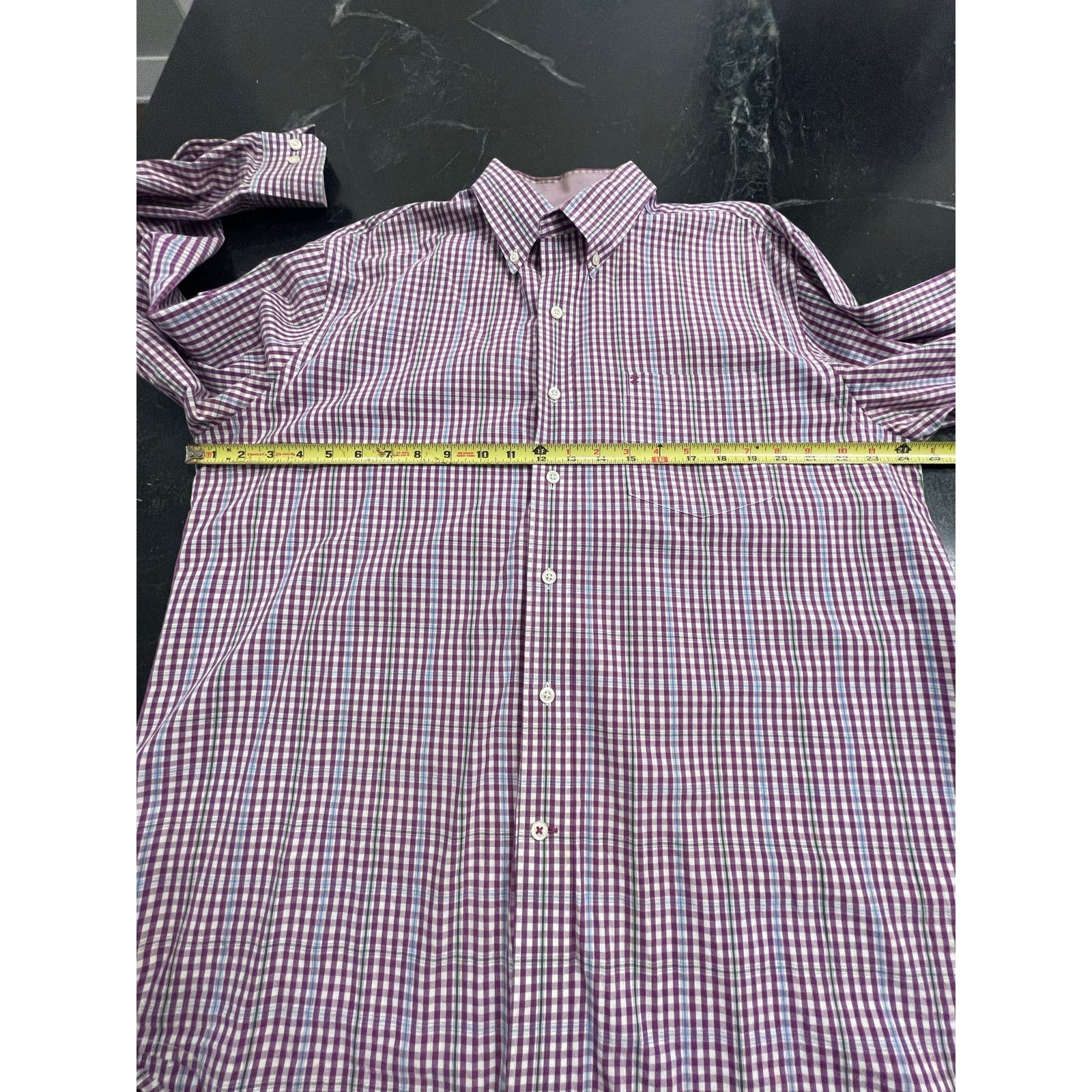 Izod IZOD purple plaid men's long sleeve button up L Size US L / EU 52-54 / 3 - 7 Thumbnail