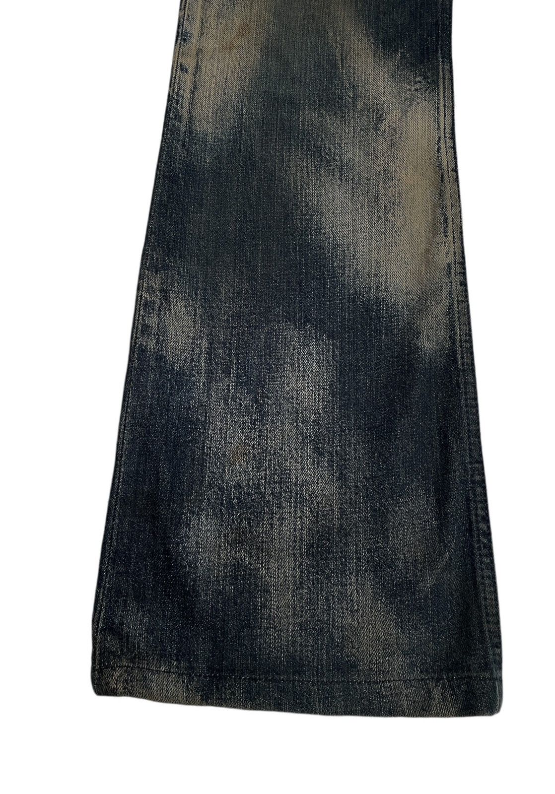 semanticdesign Vintage Semantic Design Studded Flared Waxed Jeans 1990s Size US 31 - 5 Thumbnail