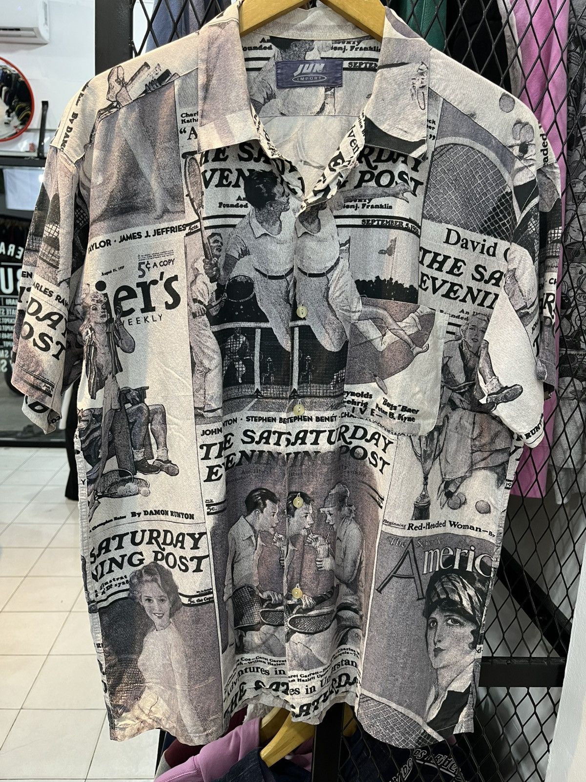 Japanese Brand 🔥Rare item!!! Vintage Jun Men All Of Print Shirt Size US XL / EU 56 / 4 - 2 Thumbnail