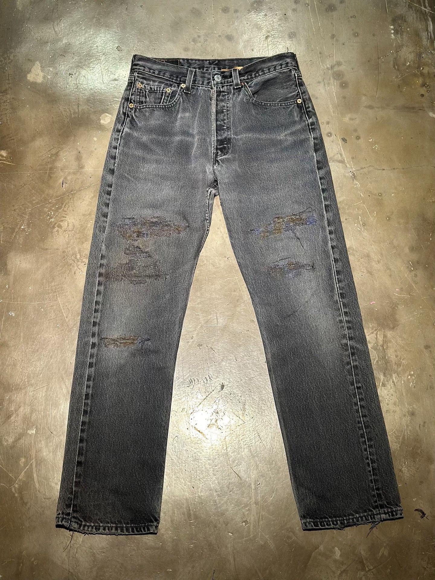 Vintage Vintage Levi's 501 Boro Jeans Size 29" - 1 Thumbnail