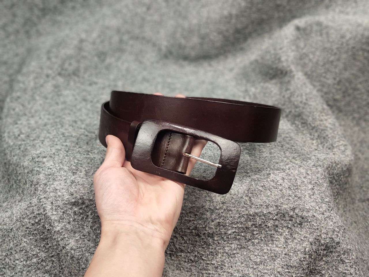 Other Fabrizio Mancini leather Itali Classic Brown Vintage Belt Size ONE SIZE - 6 Thumbnail