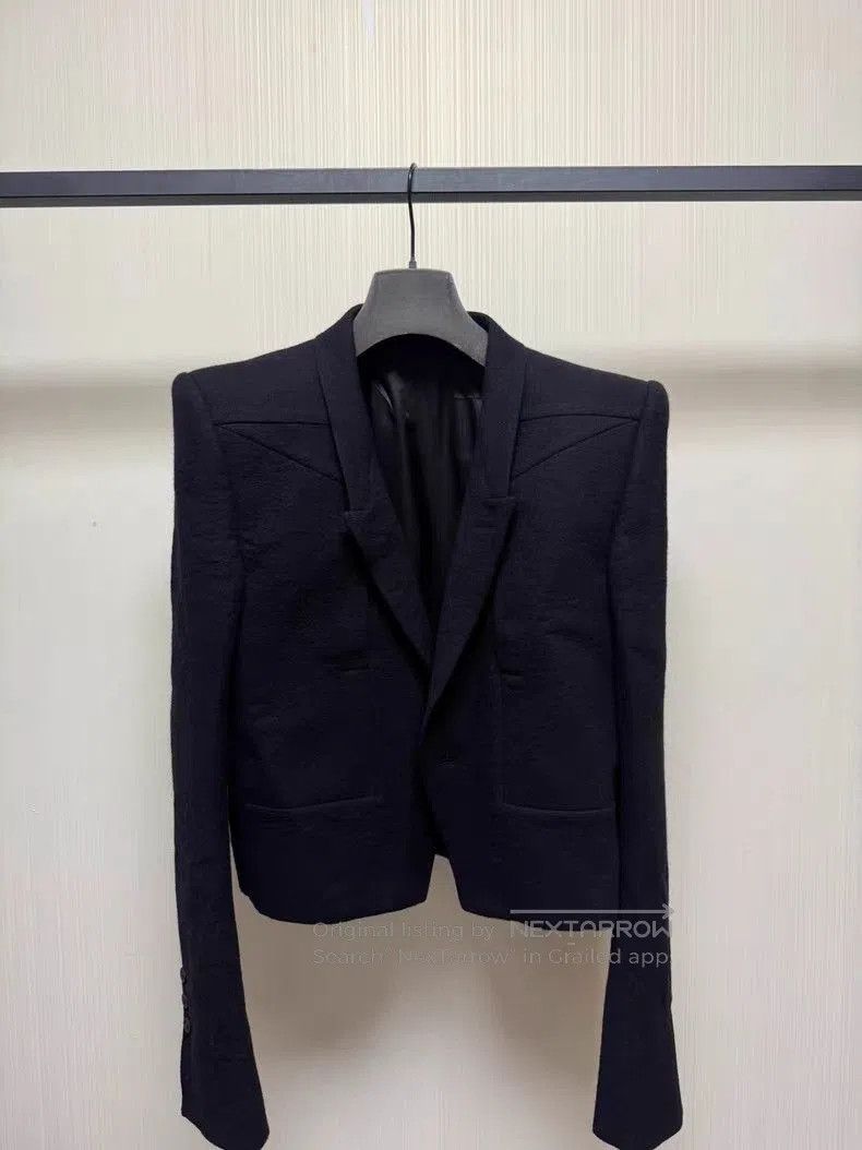 Rick Owens Black Short Fitted Blazer with Lapel Collar. Size US M / EU 48-50 / 2 - 1 Thumbnail