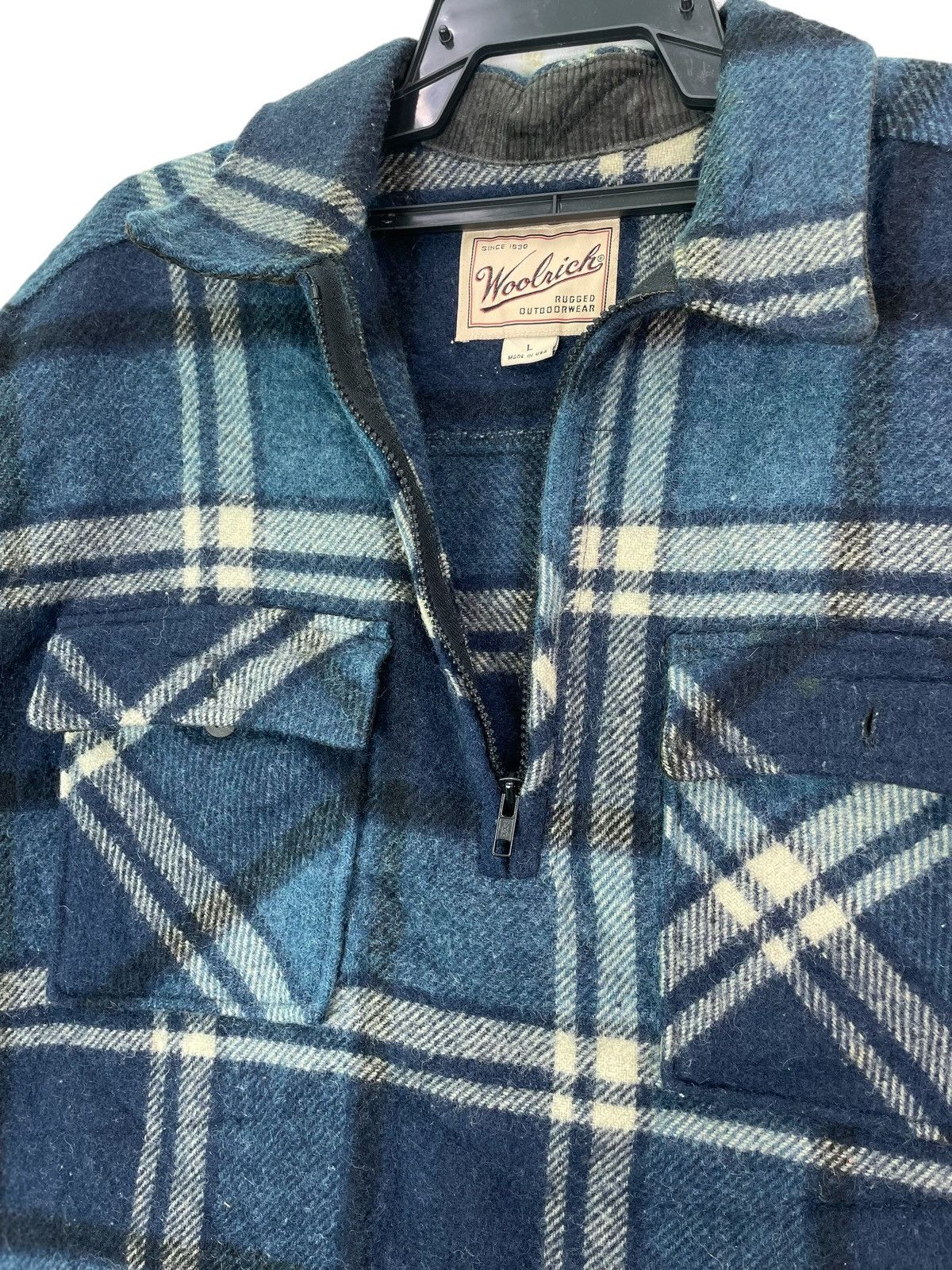 Vintage × Woolrich Woolen Mills WOOLRICH checkered wool quarter zip pullover shirts jacket Size US L / EU 52-54 / 3 - 2 Thumbnail