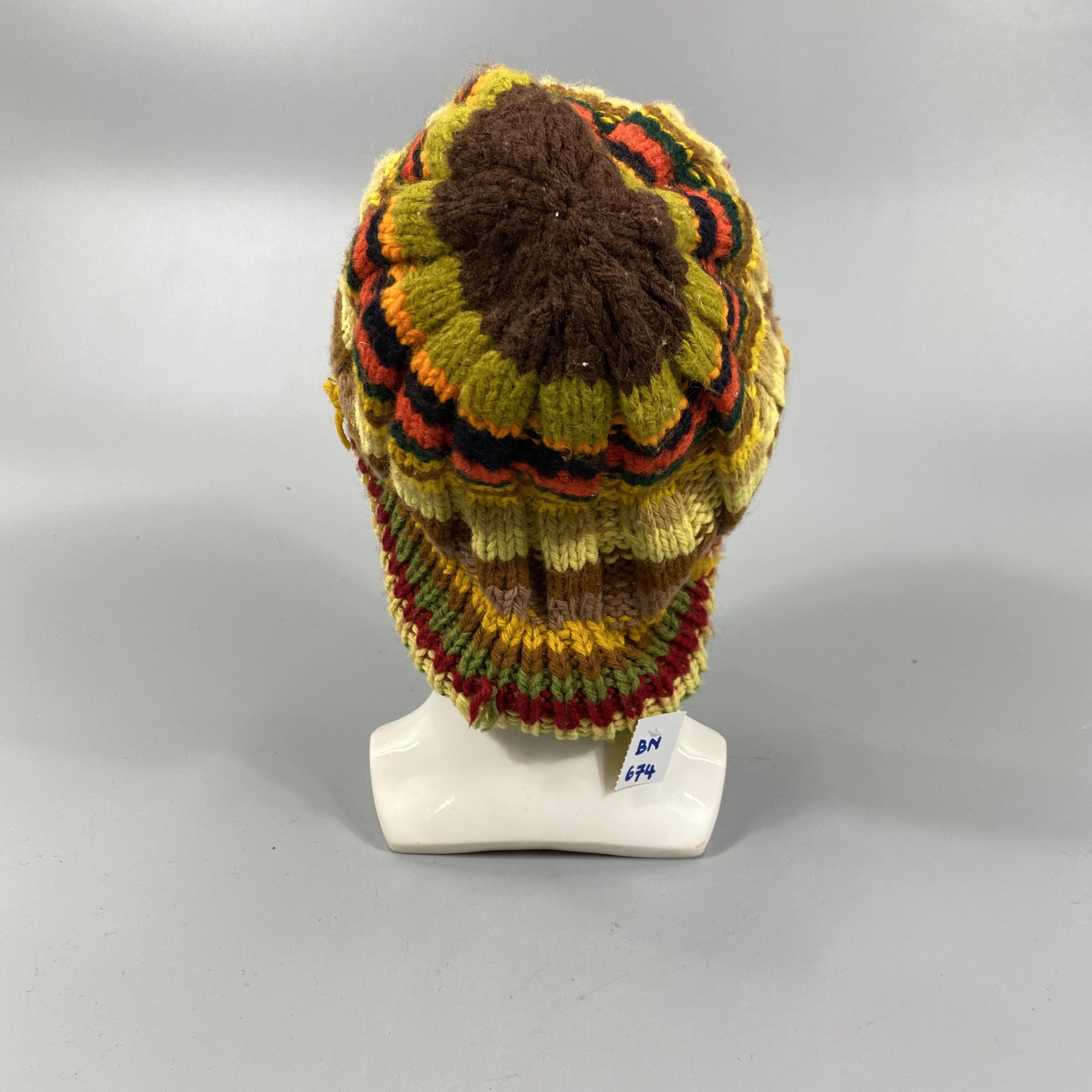 Japanese Brand Reggae Style Multicolour Knit Hat -BN674 Size ONE SIZE - 3 Thumbnail