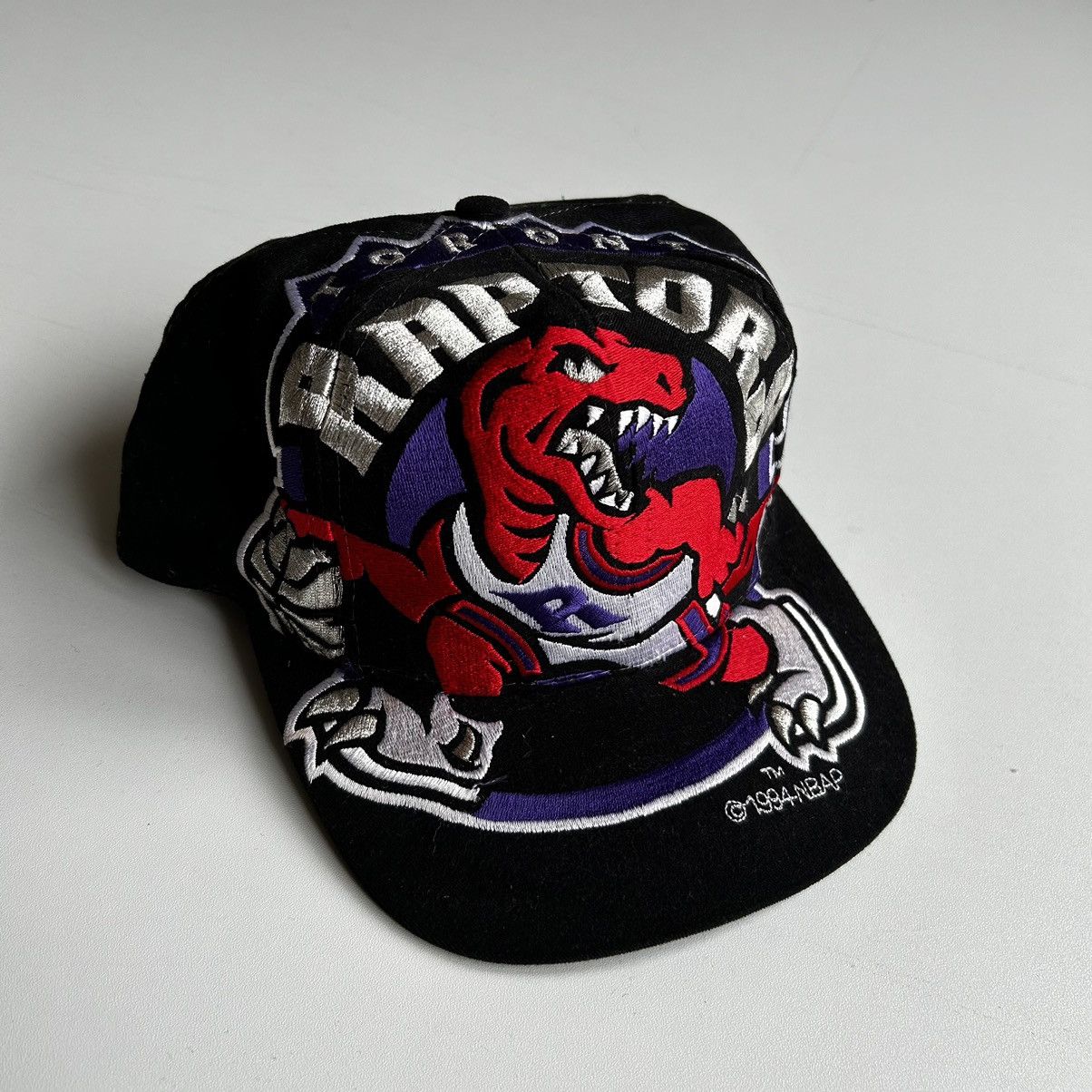 image of Vintage 90's Toronto Raptors Nba Big Logo The Game Snapback in Black, Men's