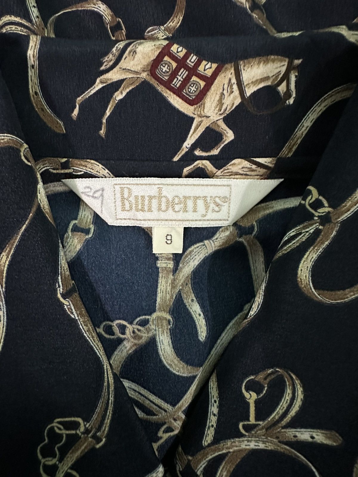 Burberry Prorsum RARE VINTAGE BURBERRYS CHAIN HORSE OVERPRINT BLOUSE Size L / US 10 / IT 46 - 7 Thumbnail
