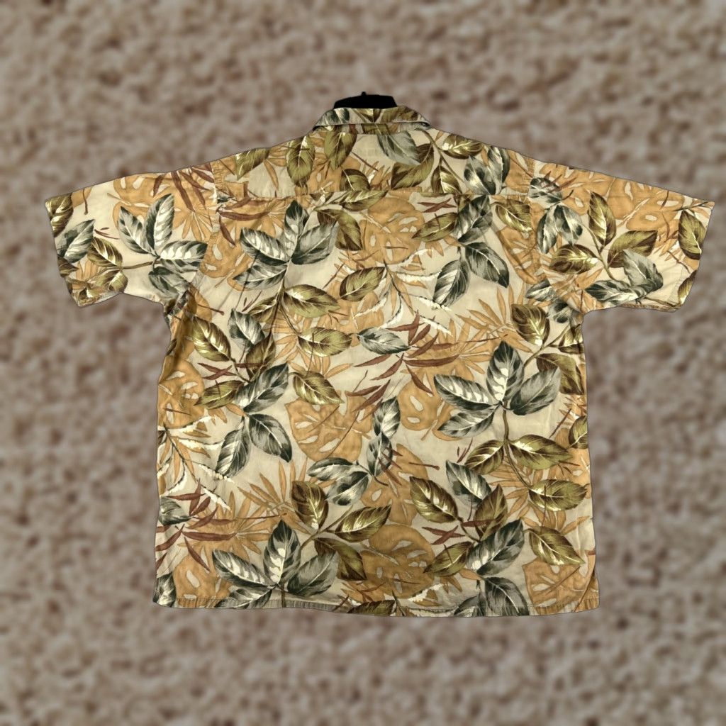 Nautica VINTAGE Nautica Shirt Men XL Beige Green Floral Hawaiian Leaf Pattern Cotton Button-Up Casual, Beach, Aloha, Floral, 90s Mens Size US XL / EU 56 / 4 - 1 Thumbnail