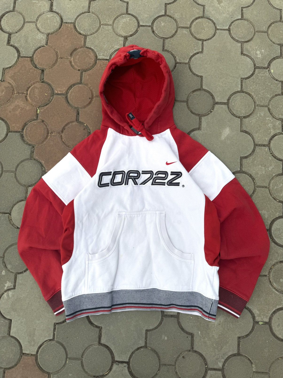 Nike × Vintage Vintage Nike Cortez Small Swoosh Hoodie Y2K Size US S / EU 44-46 / 1 - 1 Thumbnail