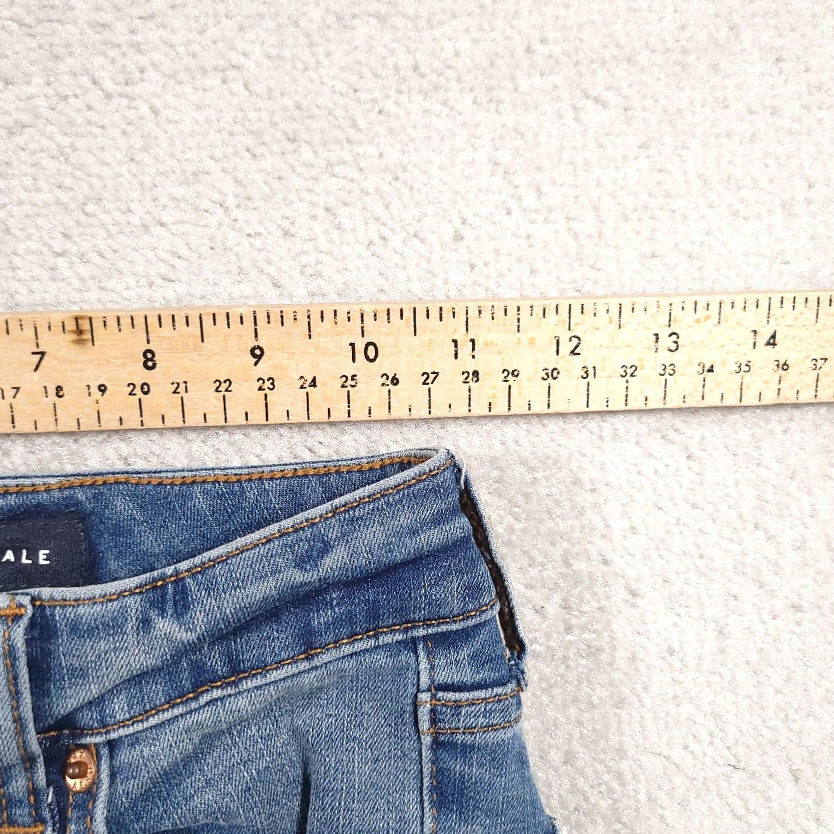 Vintage Aéropostale Jeans Womens 00 Short High Rise Skinny Jegging Distressed Stretch Denim Blue Leather? Size 24" / US 00 / IT 34 - 5 Thumbnail