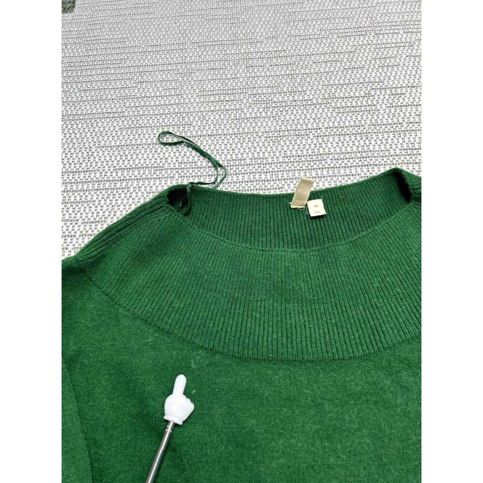 Vintage Moth Sweater Womens XS Green Knit Pullover Crew Neck Long Sleeve Regular Pullover Knit Winter Fall Spring Size XS / US 0-2 / IT 36-38 - 5 Thumbnail