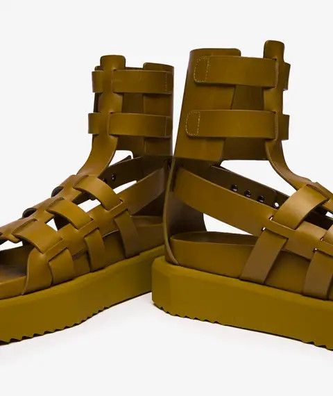 Rick Owens o1y0126 Gladiator Sandals in Gold Size US 7 / IT 37 - 4 Thumbnail