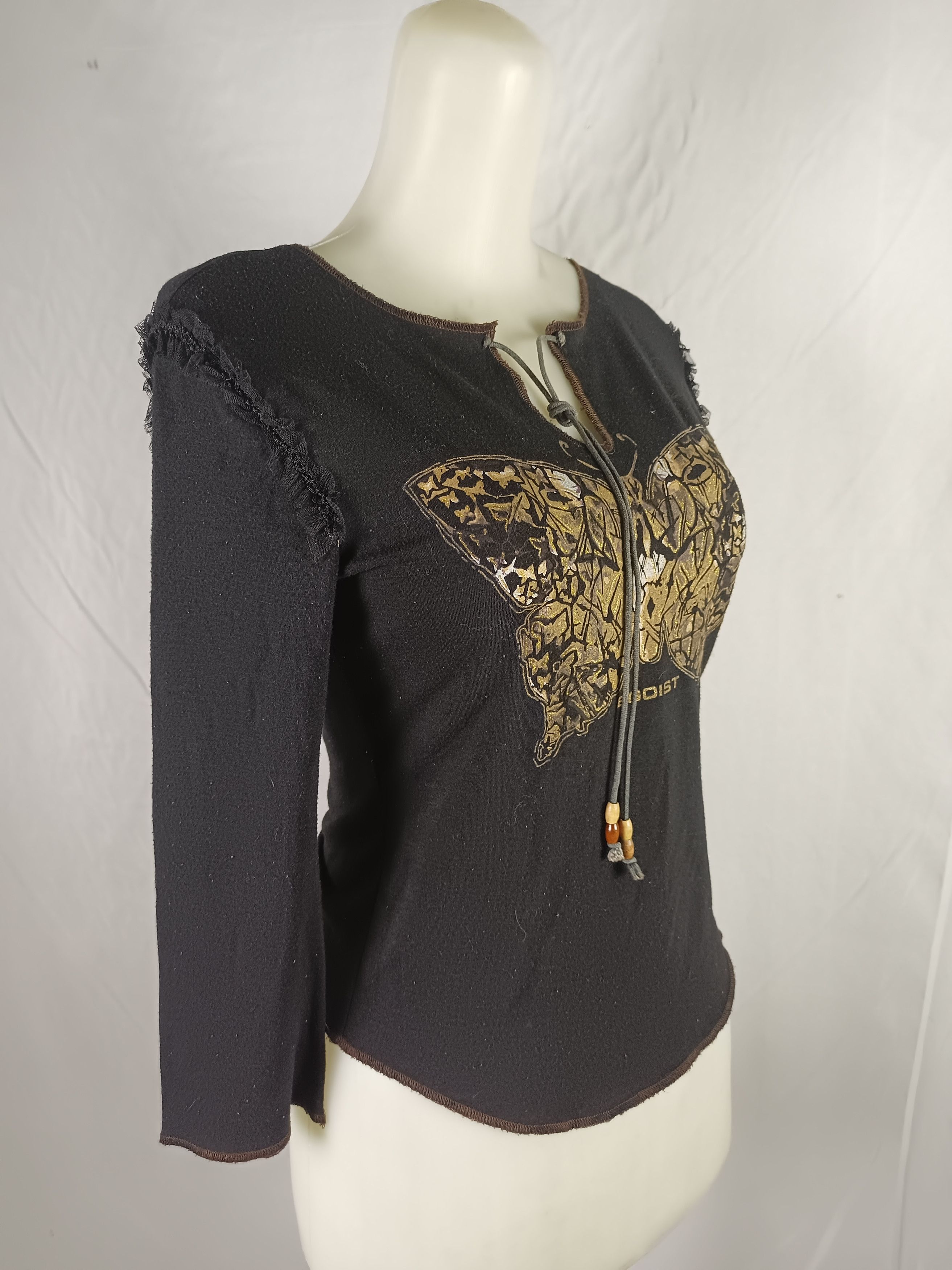 Japanese Brand Black Egoist Gold Butterfly Print Long sleeve Size US M / EU 48-50 / 2 - 12 Thumbnail