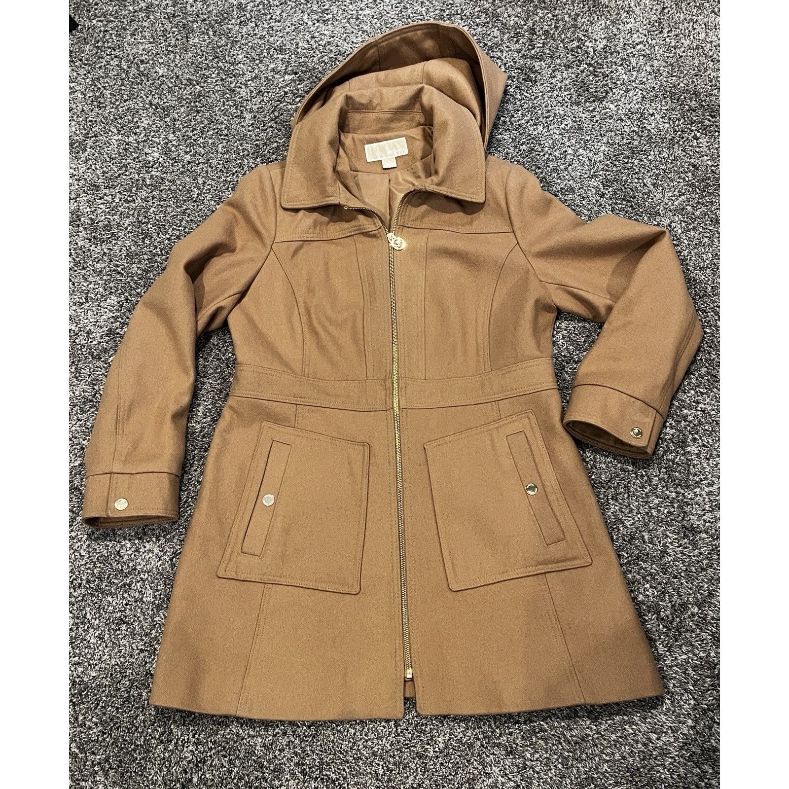 Michael Kors Michael Kors Beige Camel Tan Wool Trench Coat Hood Womens M Size M / US 6-8 / IT 42-44 - 2 Thumbnail