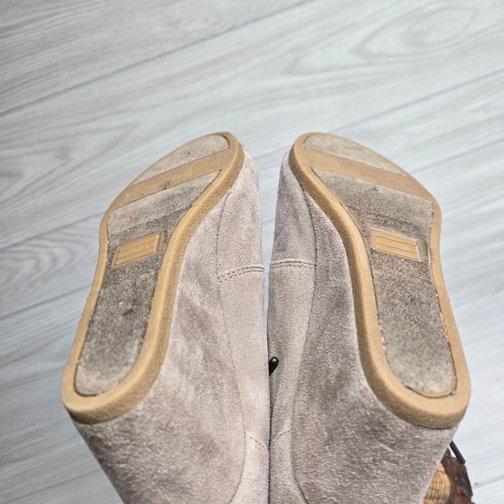 Toms TOMS Boots Womens 7.5 Desert Bootie Wedge Brown Suede Lace Up Ankle Top 300115 Size M / US 6-8 / IT 42-44 - 7 Thumbnail