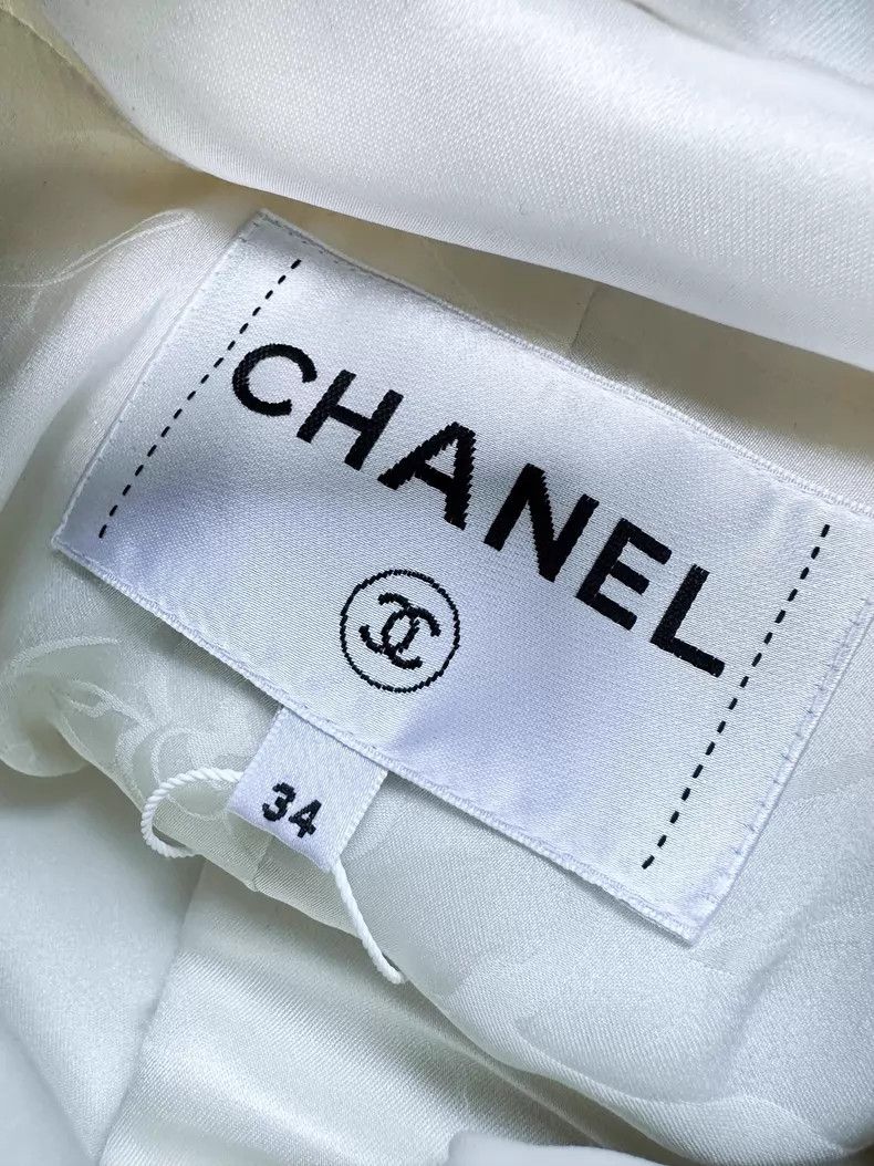 Chanel Chanel Beige heavy industry wool stud beaded sequin dress Size XXS / US 00 / IT 34 - 6 Thumbnail
