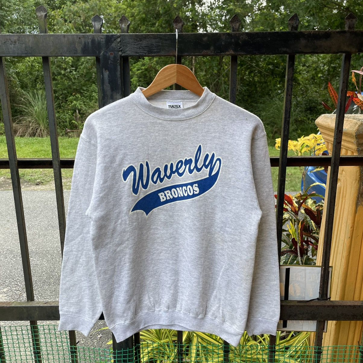 Tultex × Vintage 🔥Vintage 90s Waverly Broncos Big Spellout Sweatshirts Size US S / EU 44-46 / 1 - 1 Thumbnail