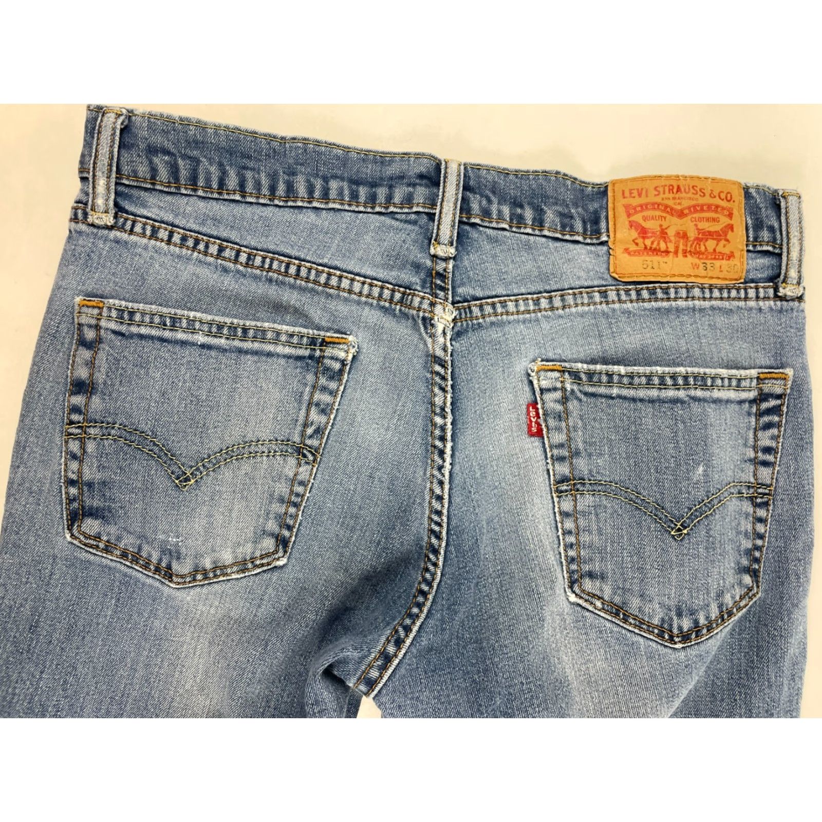 Levi's Levi's Signature Jeans Mens 33x30 Blue Denim Dsitressed Regular Straight Modern Vintage No Size US 33 - 5 Thumbnail
