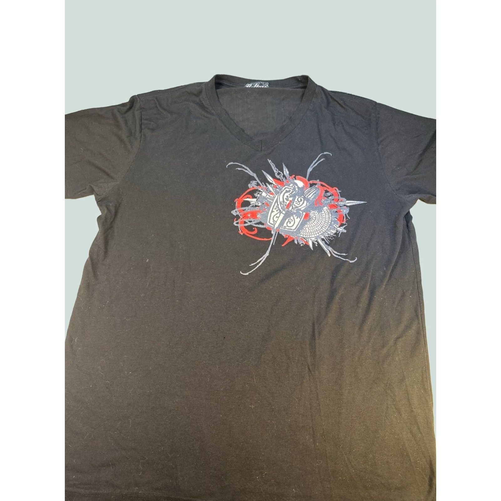 FRED Culture Clothing Dare Templar Knight Graphic V-Neck T-Shirt Black Red 2XL Mens Size US XXL / EU 58 / 5 - 1 Thumbnail