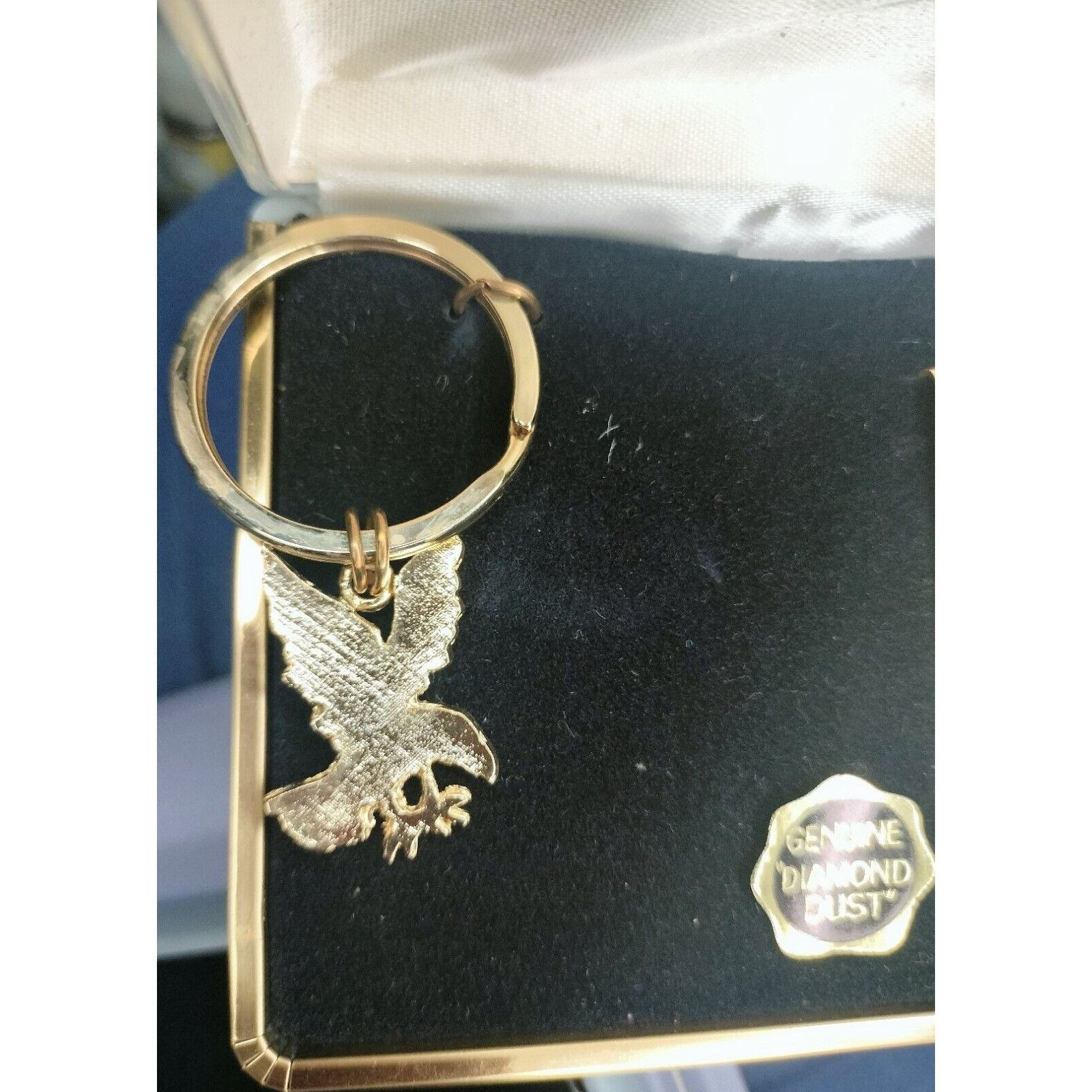 Vintage Marquis Genuine Diamond Dust Eagle Key Ring Matching Money C Size ONE SIZE - 11 Thumbnail