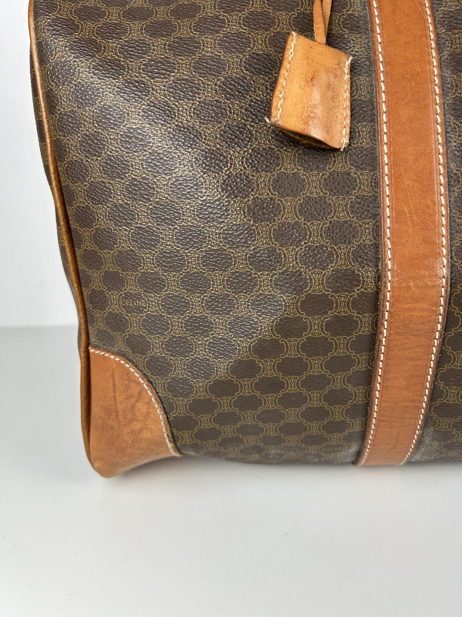 Celine Vintage 90s Celine macadam monogram boston bag Size ONE SIZE - 8 Thumbnail