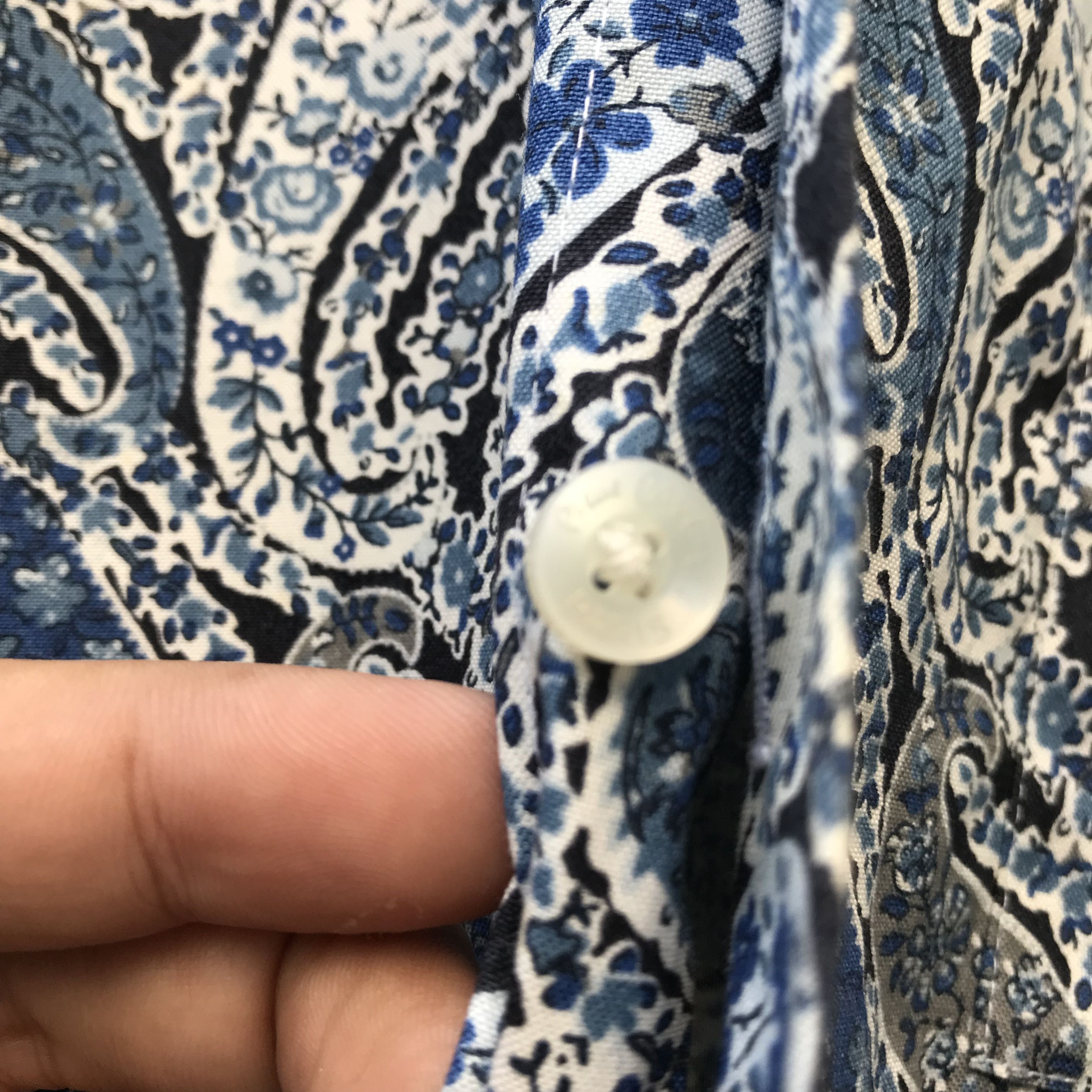 Designer × Pierre Cardin Pierre Cardin France paisley blue peacock long sleeves shirt Size US M / EU 48-50 / 2 - 14 Thumbnail