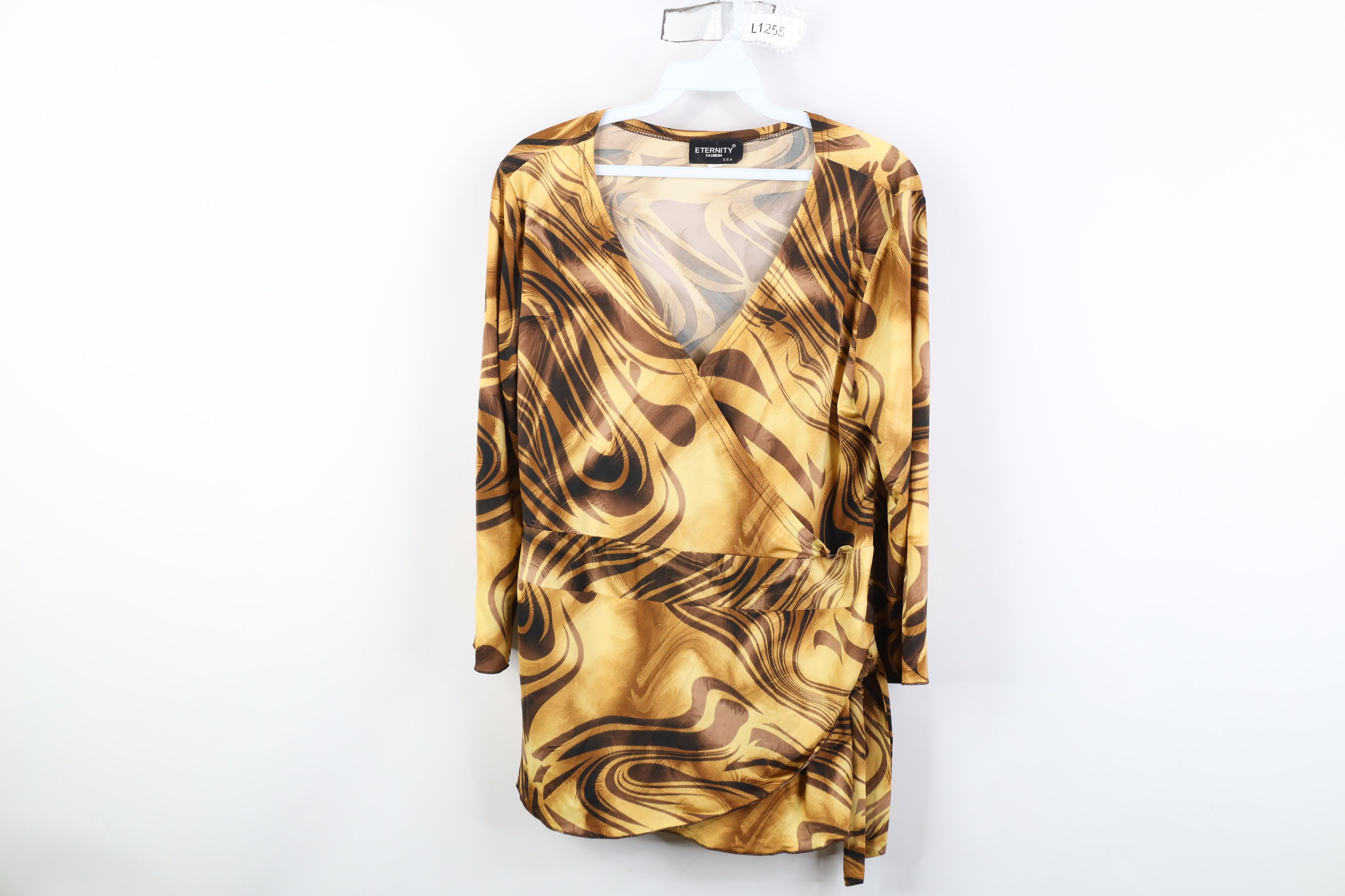 Vintage Vintage 90s Y2K Babydoll Abstract Knit Blouse Shirt Top USA Size XXL / US 16-18 / IT 52-54 - 1 Thumbnail