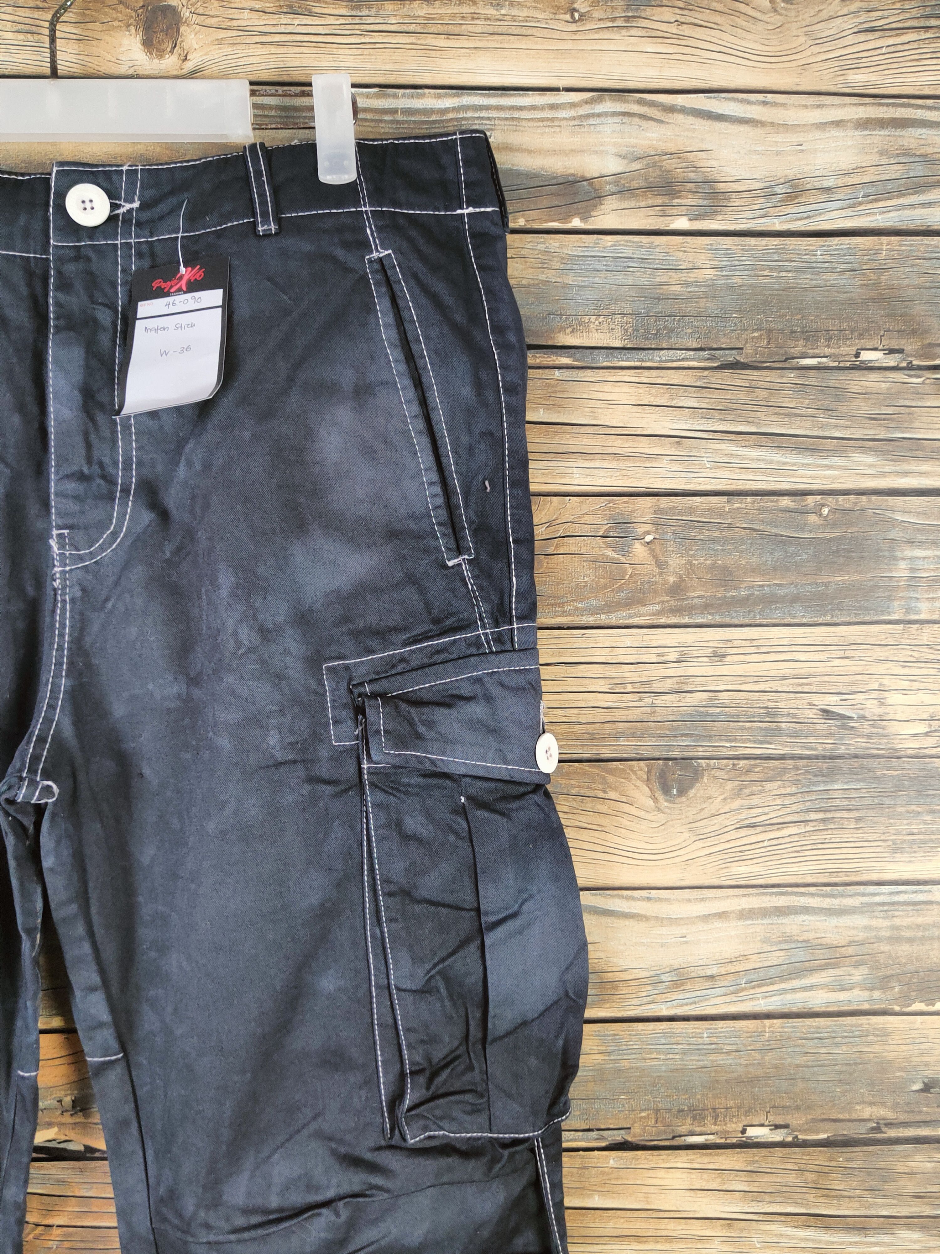 Japanese Brand DL Match Stick Black Multipocket Cargo Pants #46-090 Size US 34 / EU 50 - 5 Thumbnail