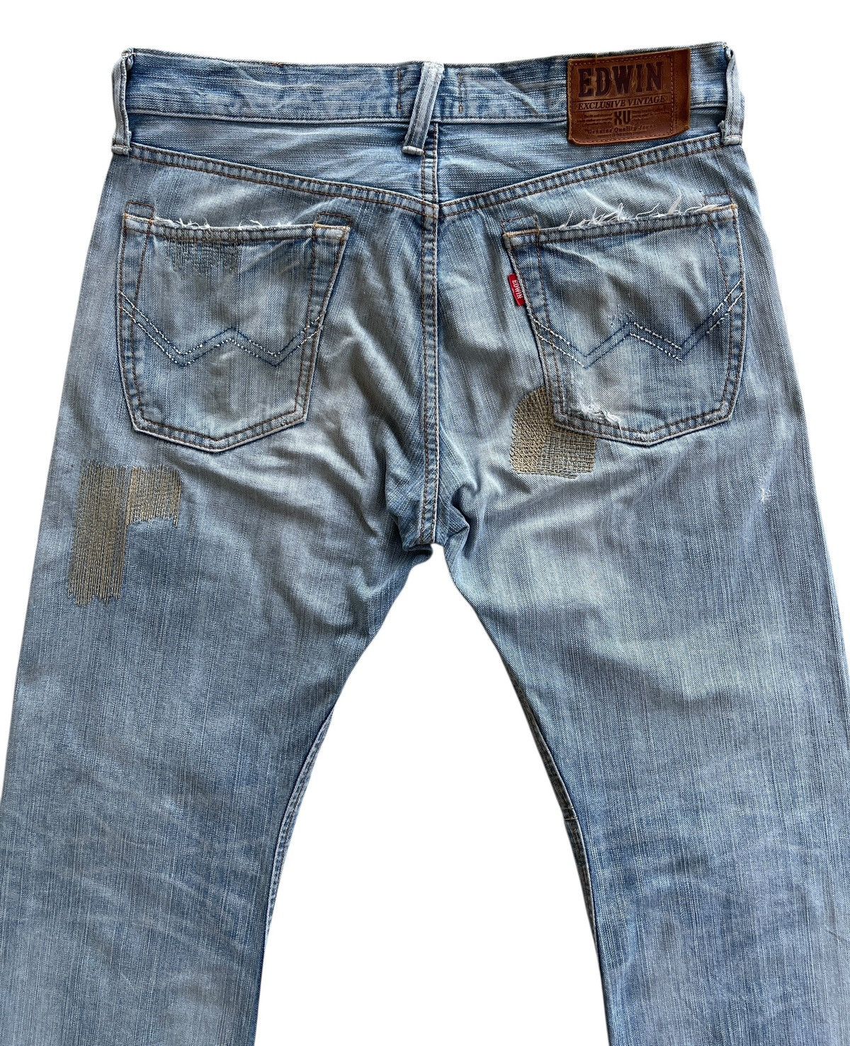 Vintage Vintage Edwin EV Distressed Patchwork Denim Size US 33 - 8 Thumbnail
