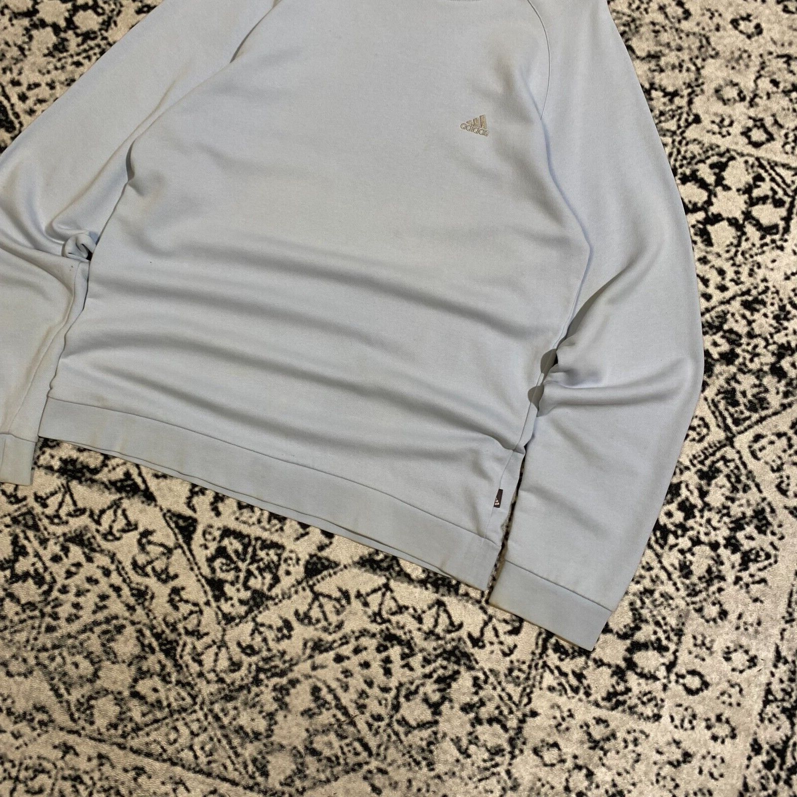 Adidas × Vintage Adidas Baby Blue Cotton Crewneck Size L 90s Faded Washed Size US L / EU 52-54 / 3 - 3 Thumbnail