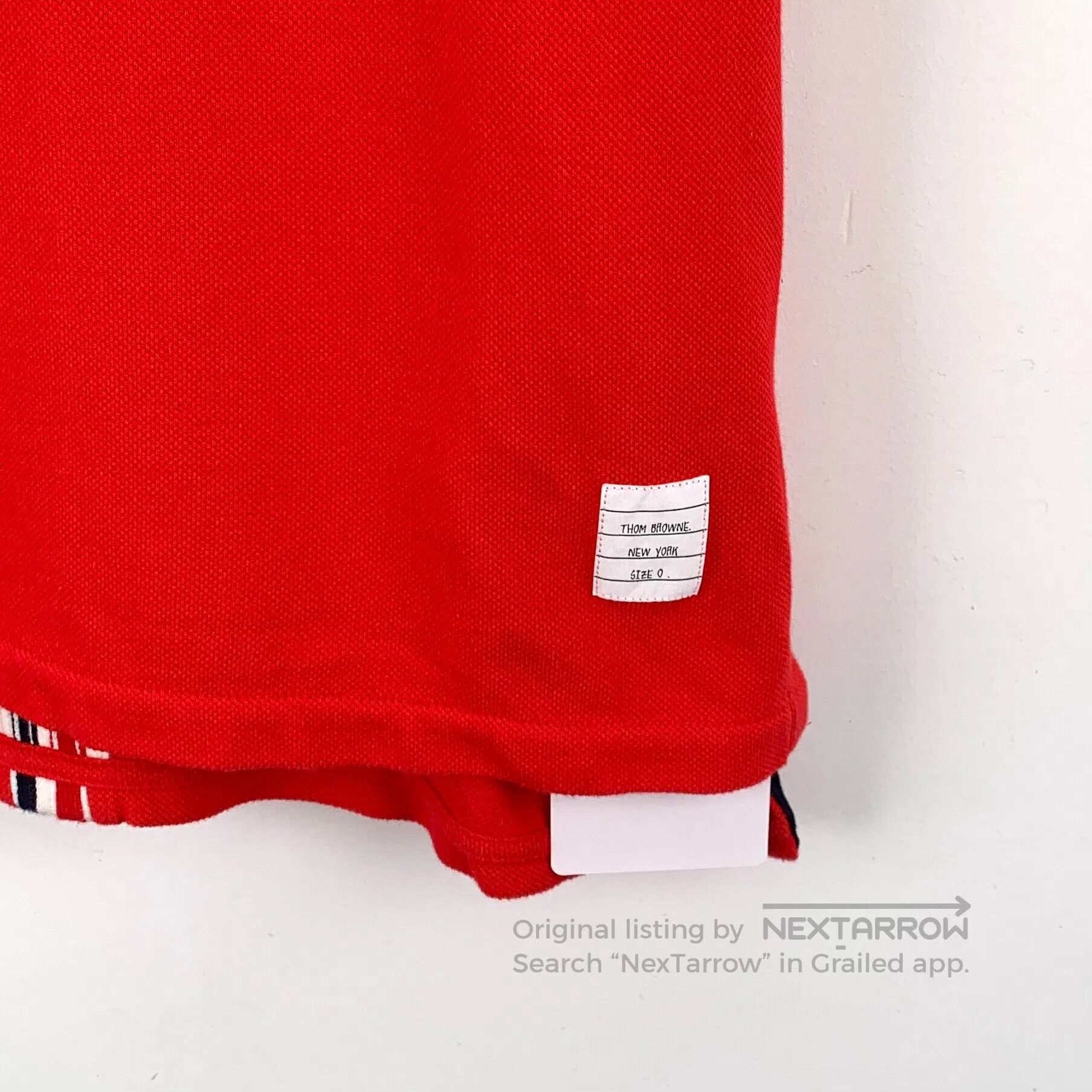 Thom Browne Thom Browne Red Striped Cotton Crew Neck Short Sleeve T-Sh Size US XS / EU 42 / 0 - 4 Thumbnail