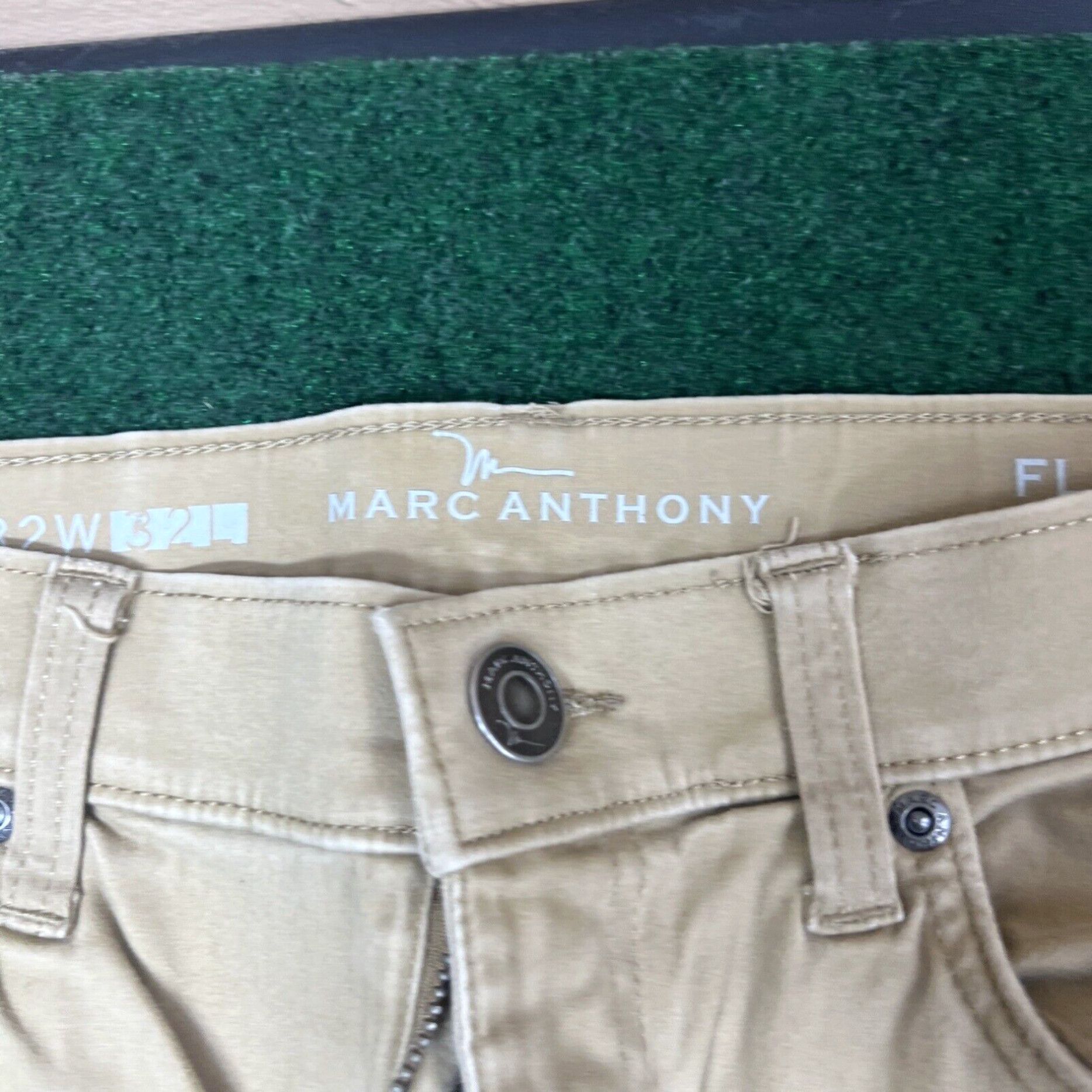 Marcs Marc Anthony Flex + Slim Straight Mens Khaki Pants Sz 32x32 Size US 32 / EU 48 - 3 Thumbnail
