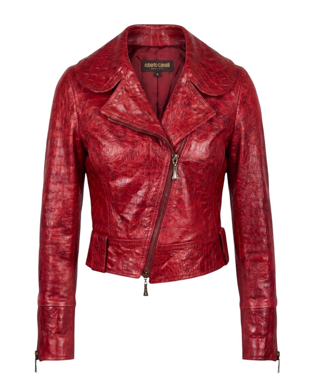 Roberto Cavalli F/W 2000 CROCODILE EMBOSSED LEATHER JACKET Size S / US 4 / IT 40 - 1 Thumbnail
