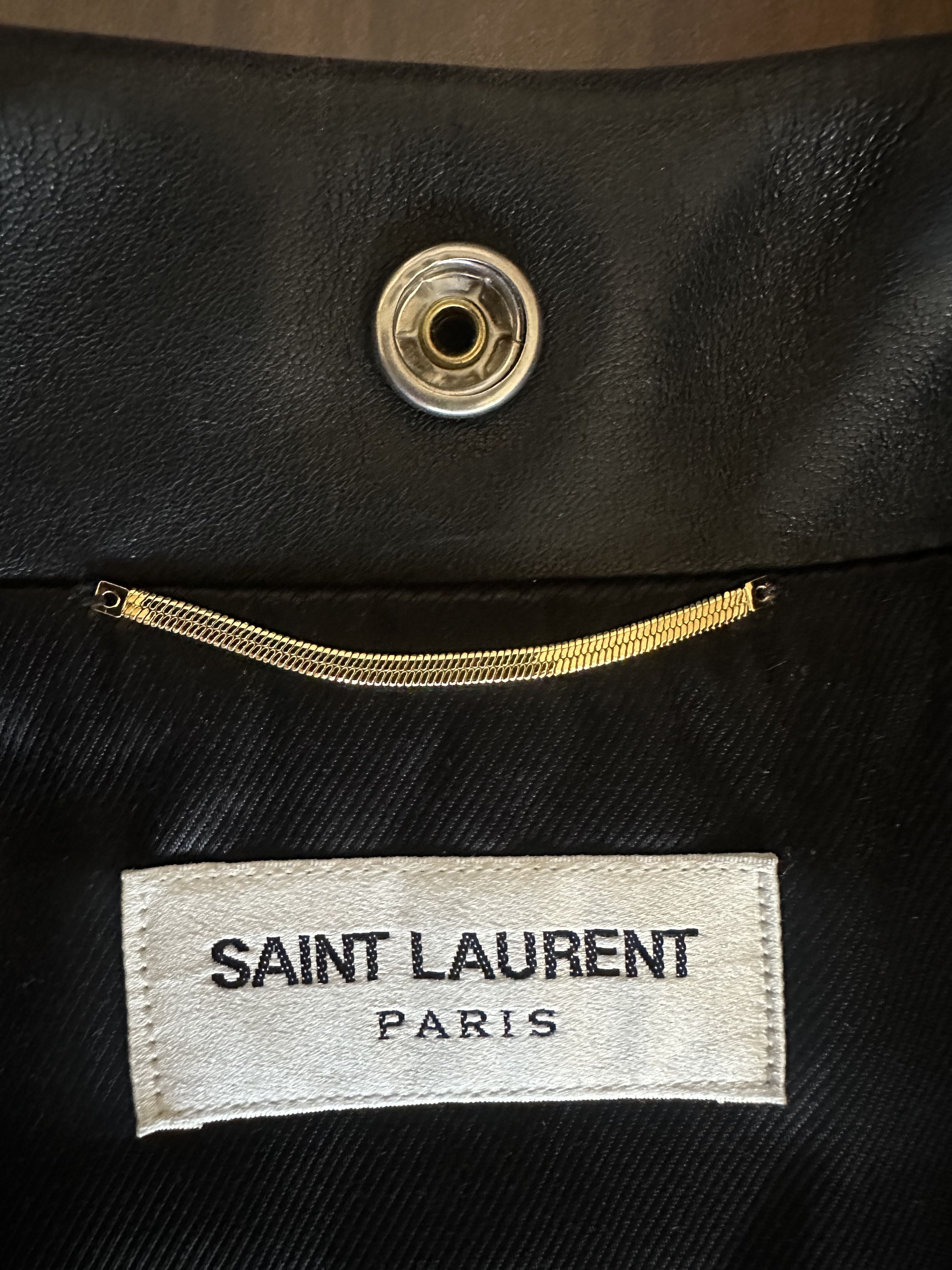 Saint Laurent Paris Women's Leather Biker Jacket Size M / US 6-8 / IT 42-44 - 5 Thumbnail